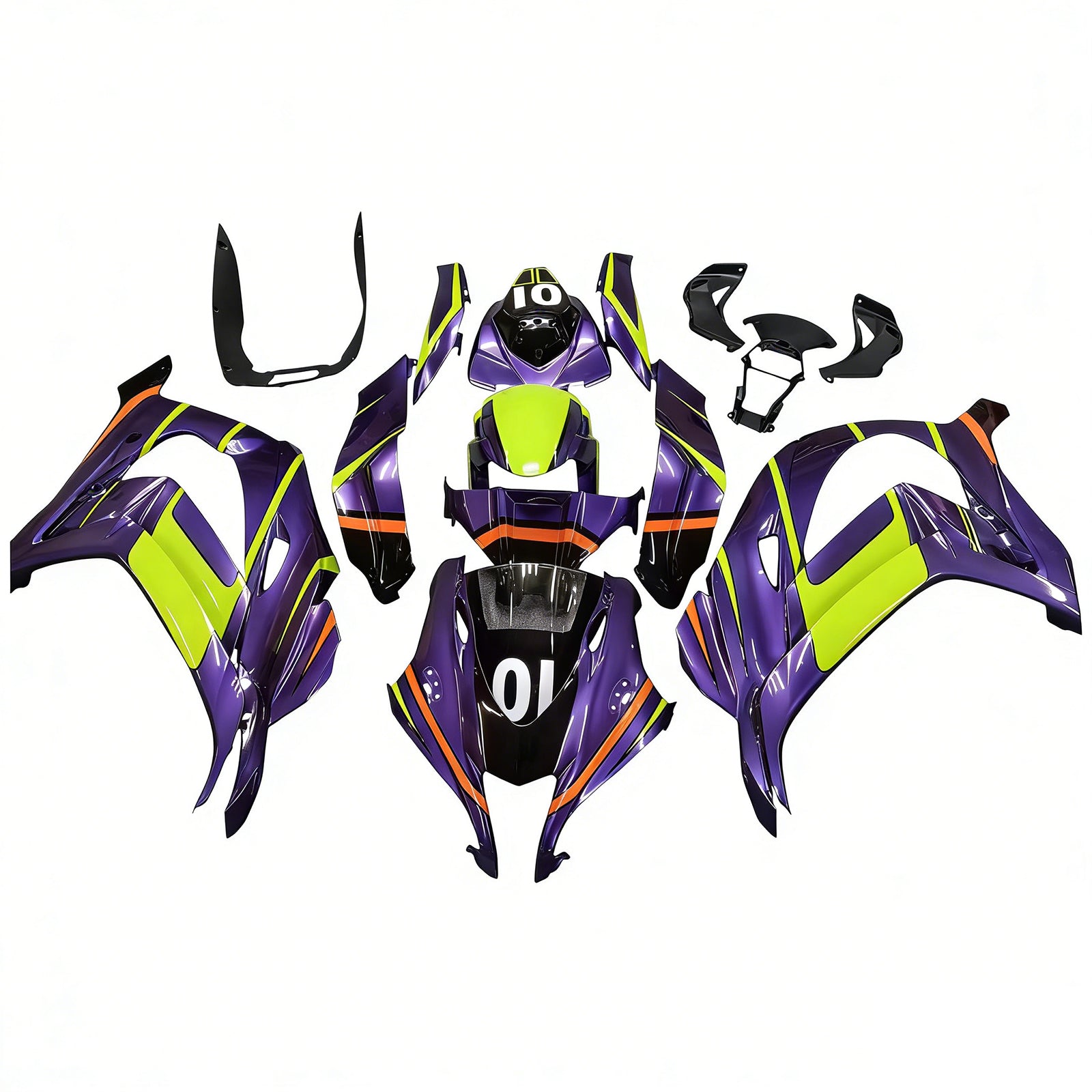 Amotopart Kawasaki ZX10R 2016-2020 Purple&Green Fairing Kit