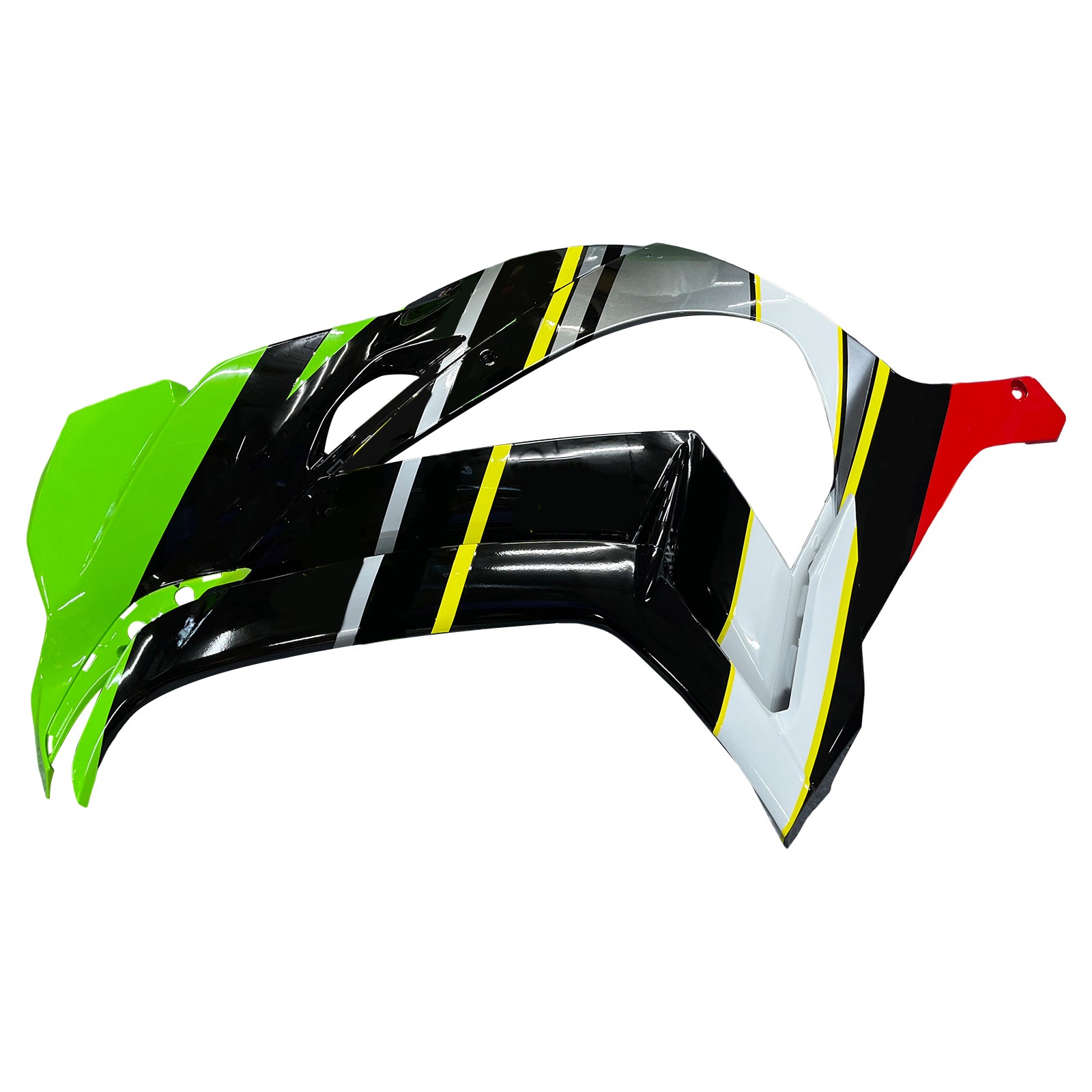 Amotopart 2016-2020 Kawasaki ZX10R ブラック&グリーン Style9 フェアリングキット