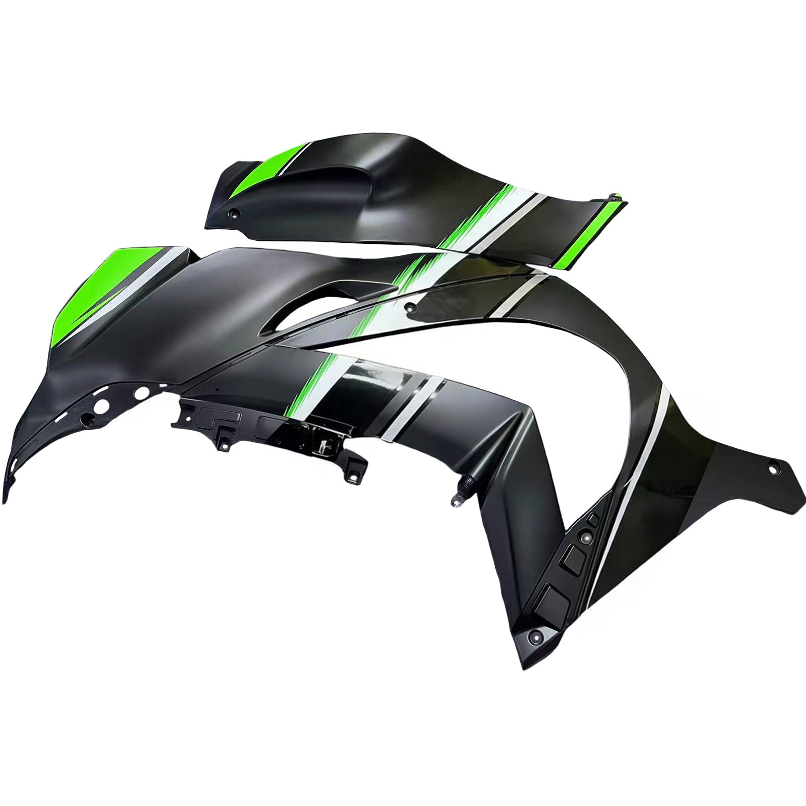 Amotopart 2016-2020 Kawasaki ZX10R Black & Green Style 10 Fairing Kit
