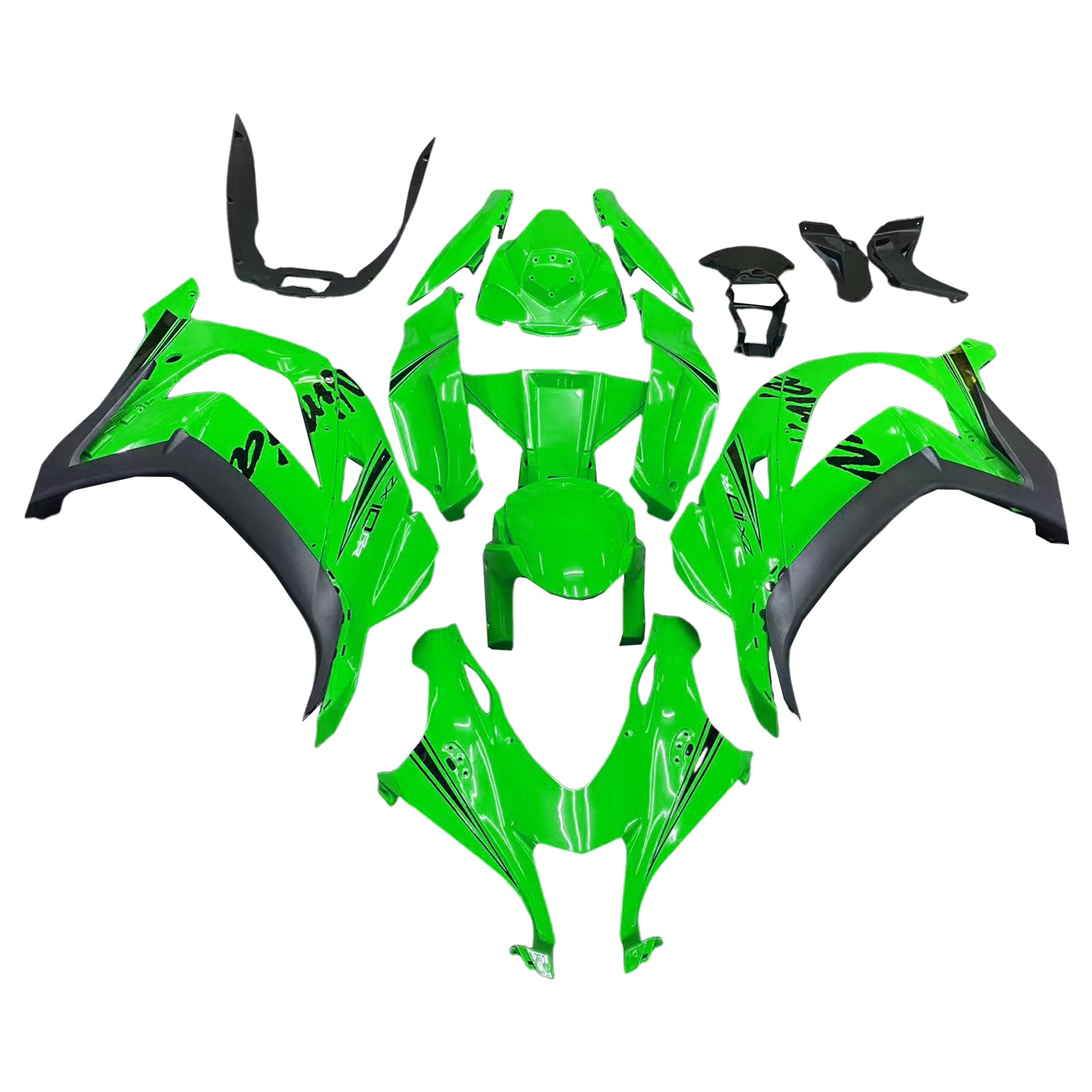Amotopart 2016-2020 Kawasaki ZX10R Green Fairing Kit