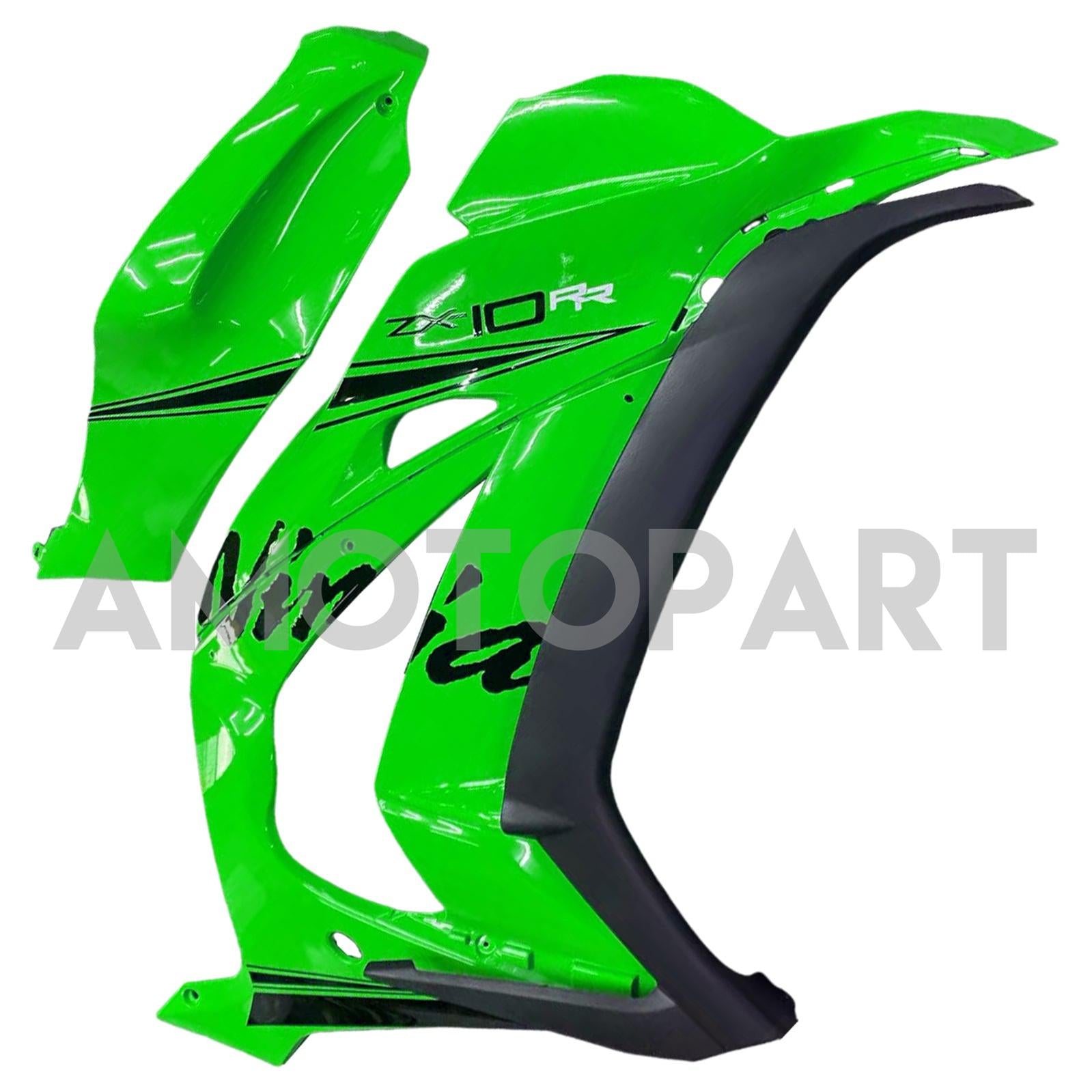 Amotopart 2016-2020 Kawasaki ZX10R グリーン ブラックロゴ付き フェアリングキット