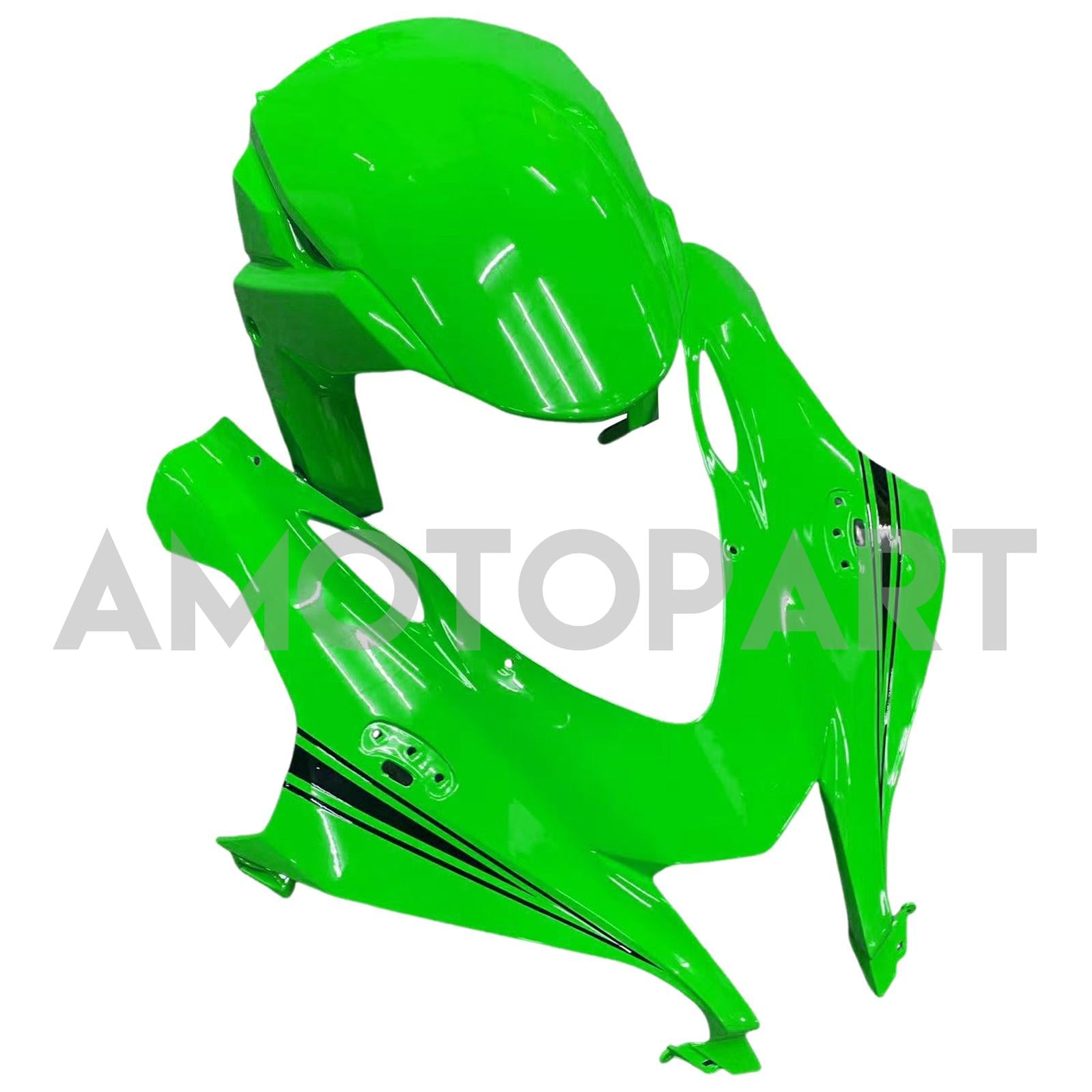 Amotopart 2016-2020 Kawasaki ZX10R グリーン ブラックロゴ付き フェアリングキット