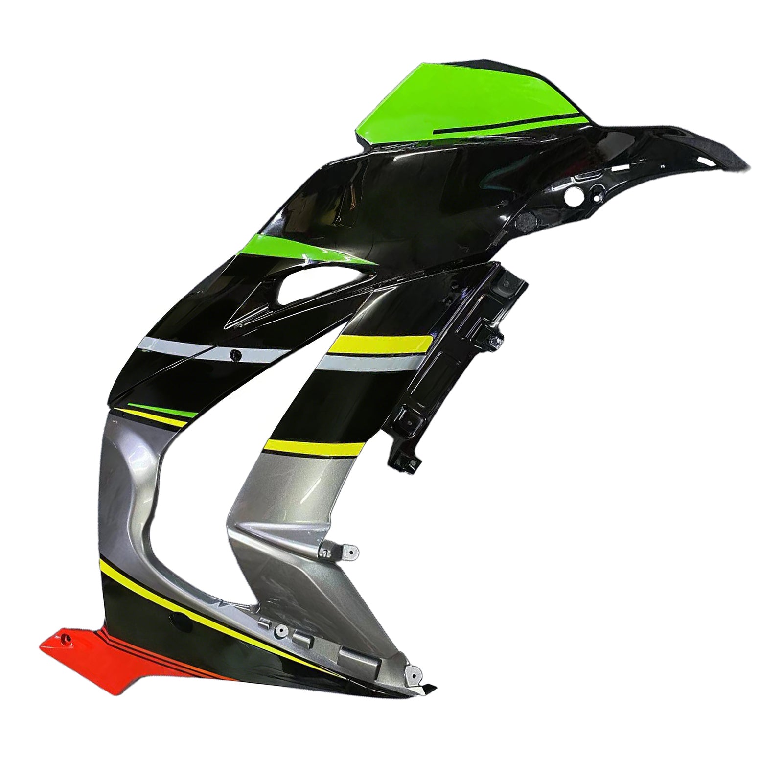 Amotopart 2016-2020 Kawasaki ZX10R Black&Green Style7 Fairing Kit