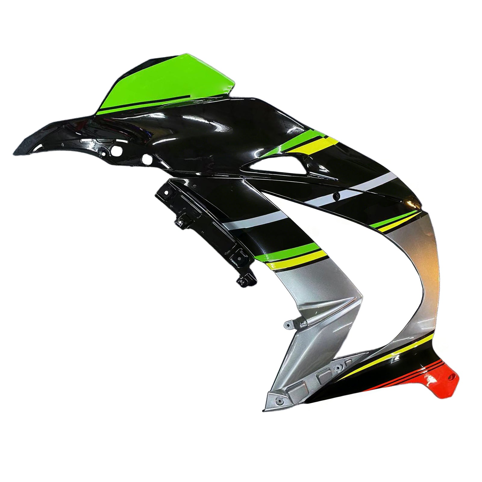 Amotopart 2016-2020 Kawasaki ZX10R Black&Green Style7 Fairing Kit