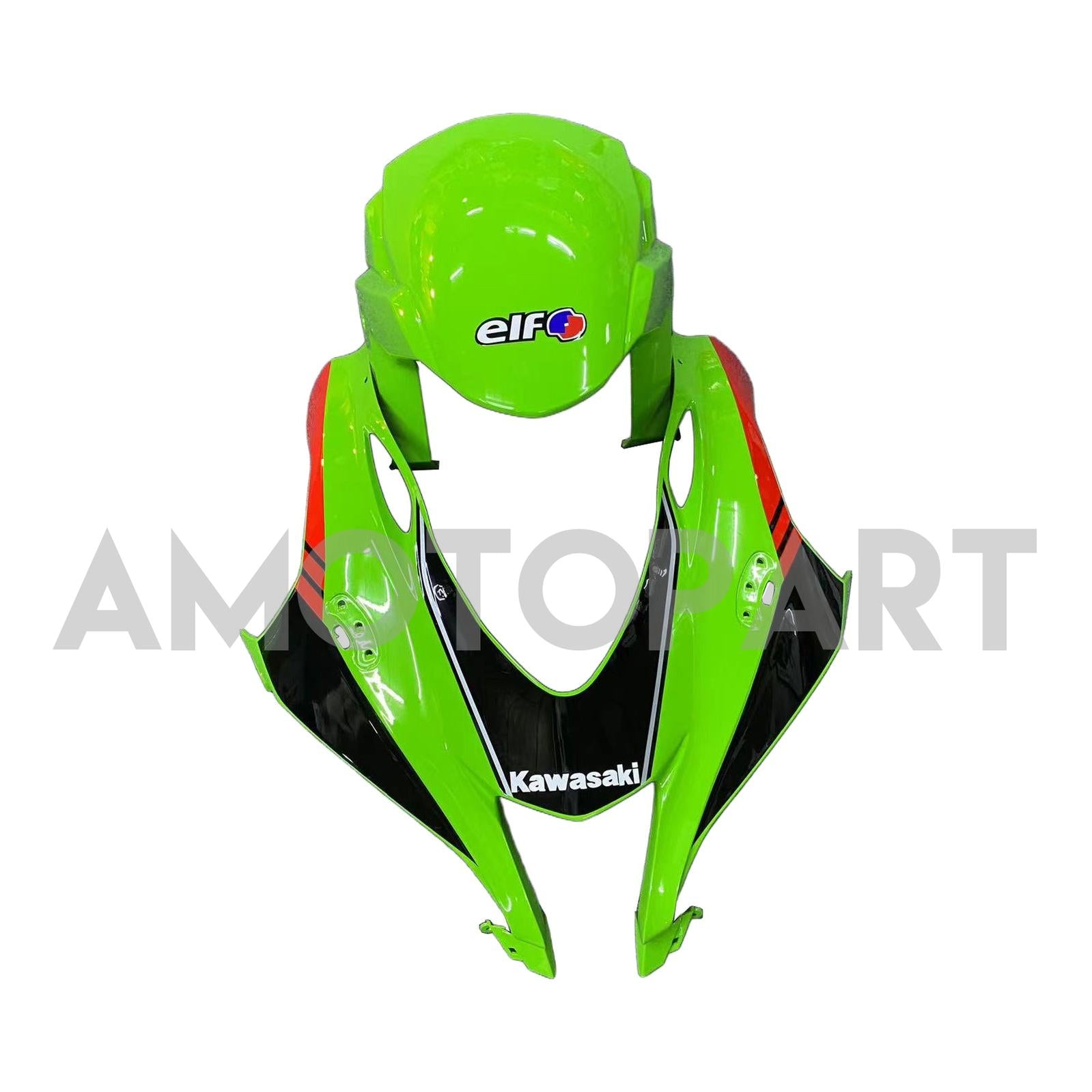 Amotopart 2016-2020 Kawasaki ZX10R Black&Green Style7 Fairing Kit