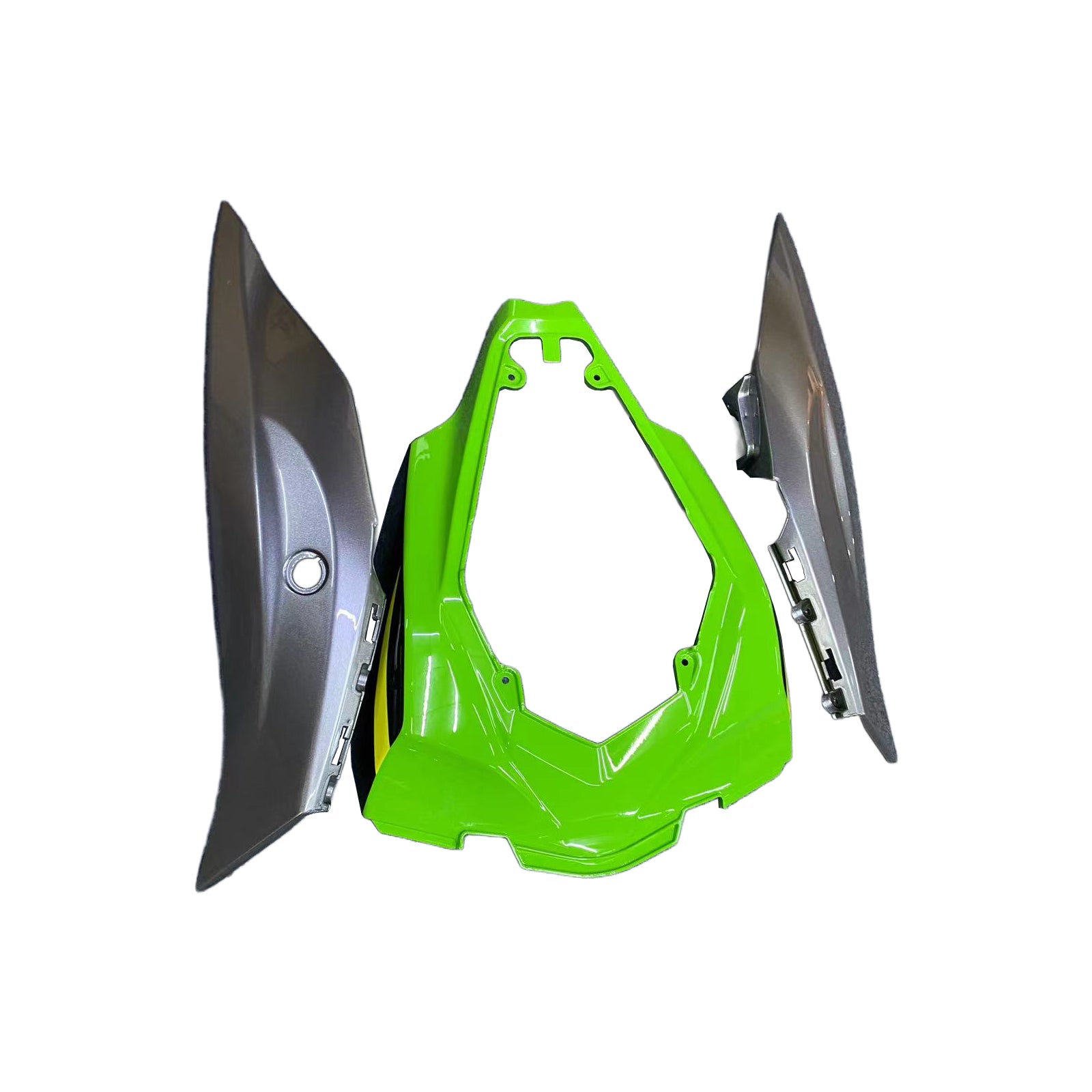 Amotopart 2016-2020 Kawasaki ZX10R Black&Green Style7 Fairing Kit