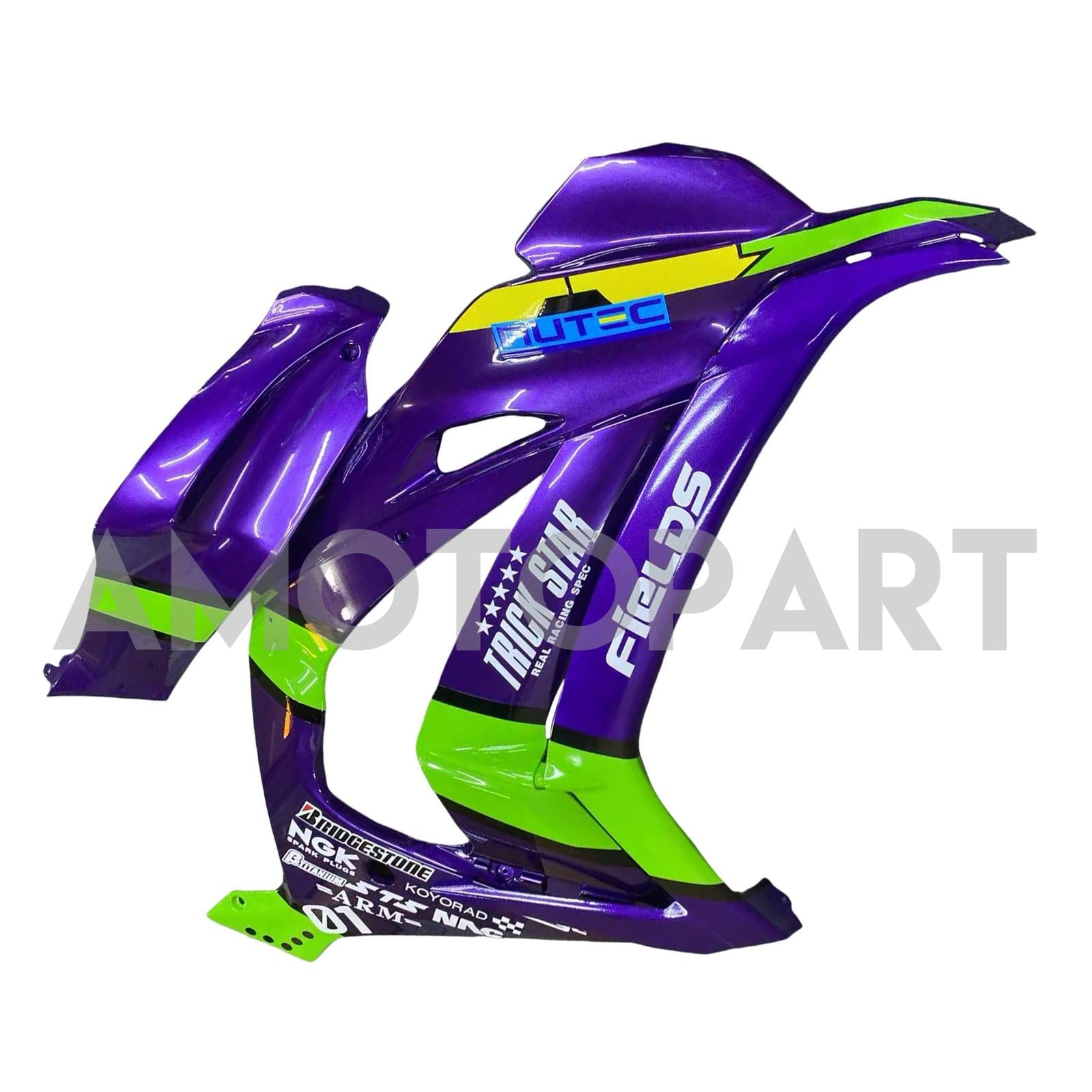 Amotopart 2016-2020 Kawasaki ZX10R Purple&Green Fairing Kit