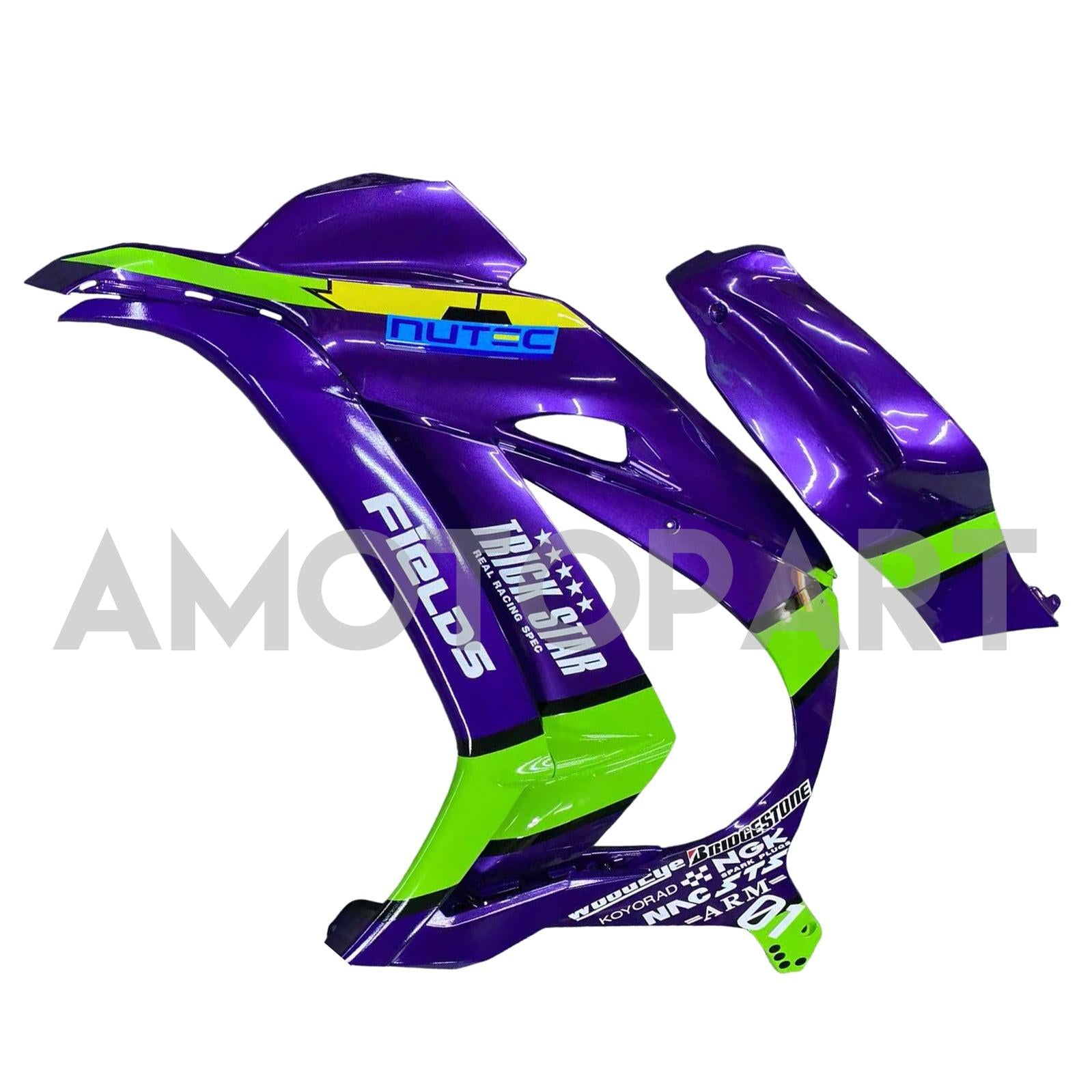 Amotopart 2016-2020 Kawasaki ZX10R Purple&Green Fairing Kit