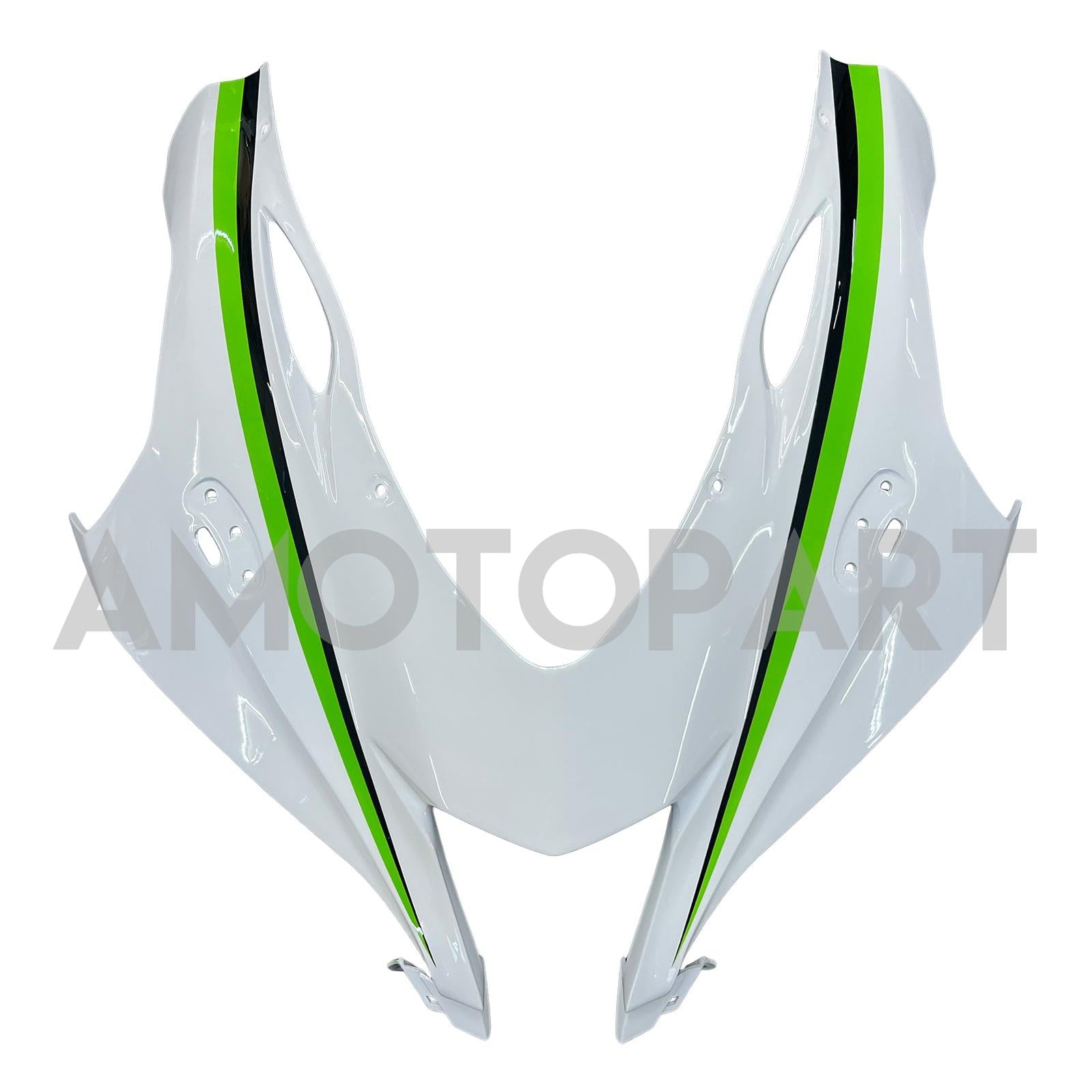 Amotopart 2016-2020 Kawasaki ZX10R Silver&Green Fairing Kit
