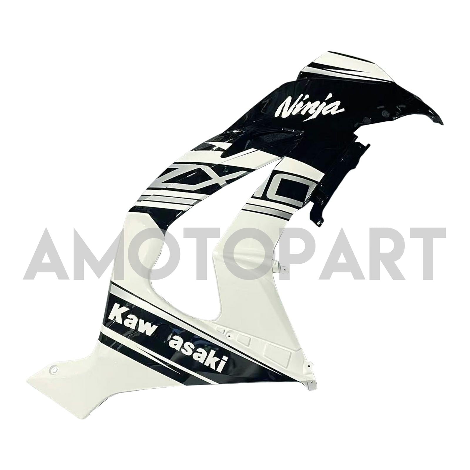 Amotopart 2016-2020 ZX10R Kawasaki Black & White Style3 Fairing Kit