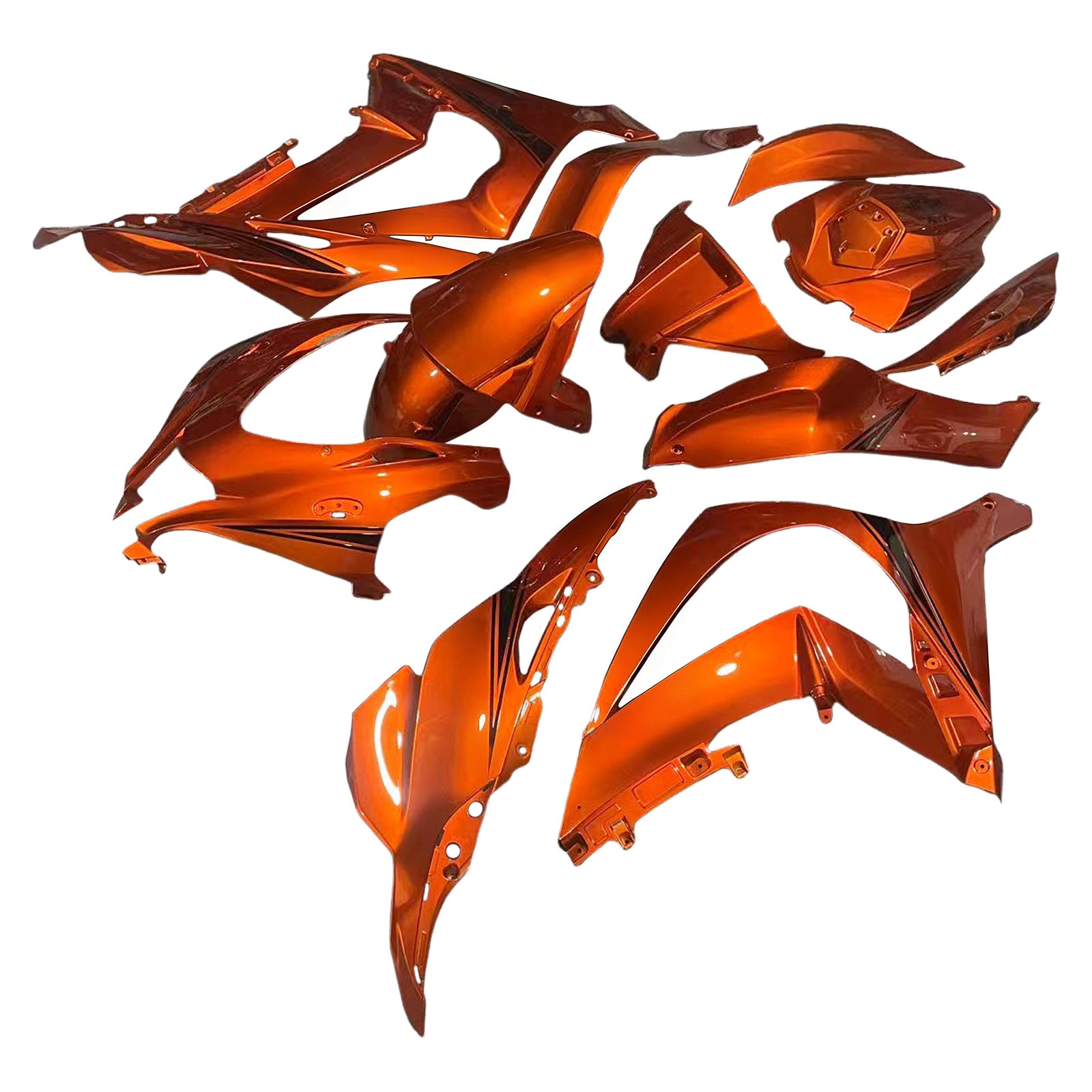 Amotopart 2016-2020 ZX10R Kawasaki Orange & Black Fairing Kit