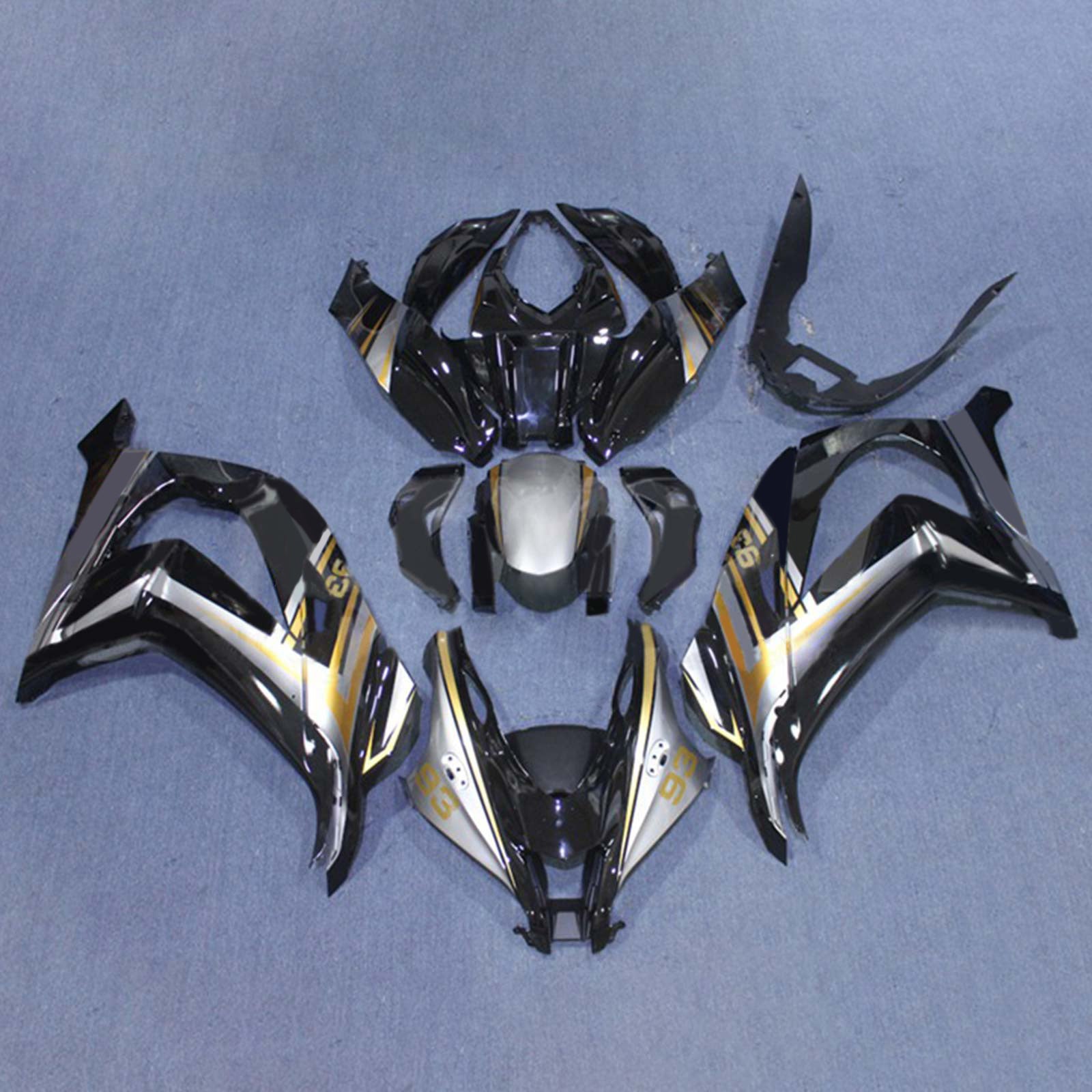 Amotopart 2016-2020 ZX10R Kawasaki Gold&Grey Fairing Kit