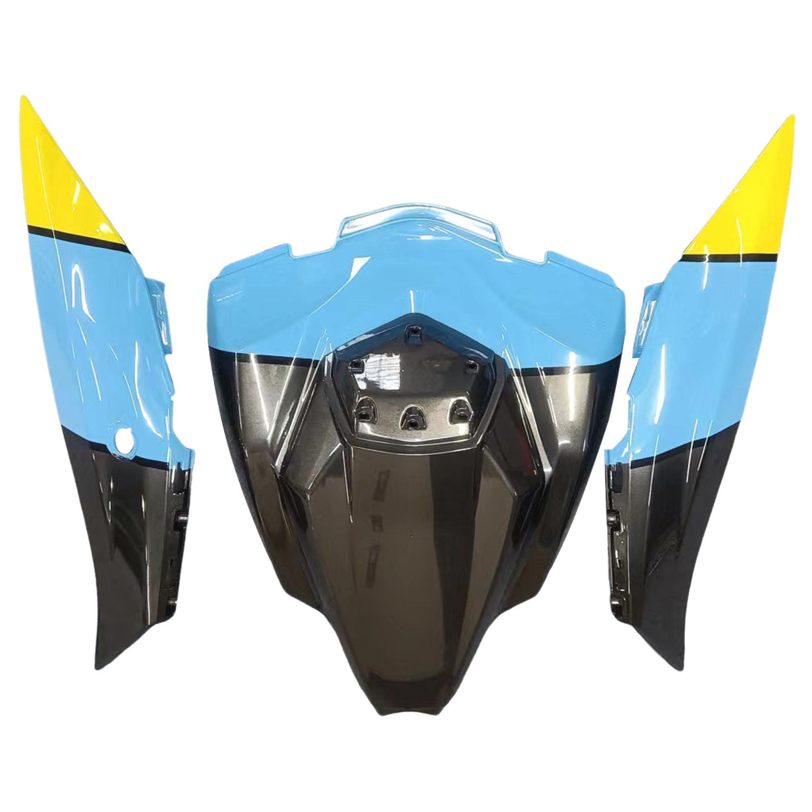 Amotopart 2016-2020 ZX10R Kawasaki Blue Shark Teeth Fairing Kit