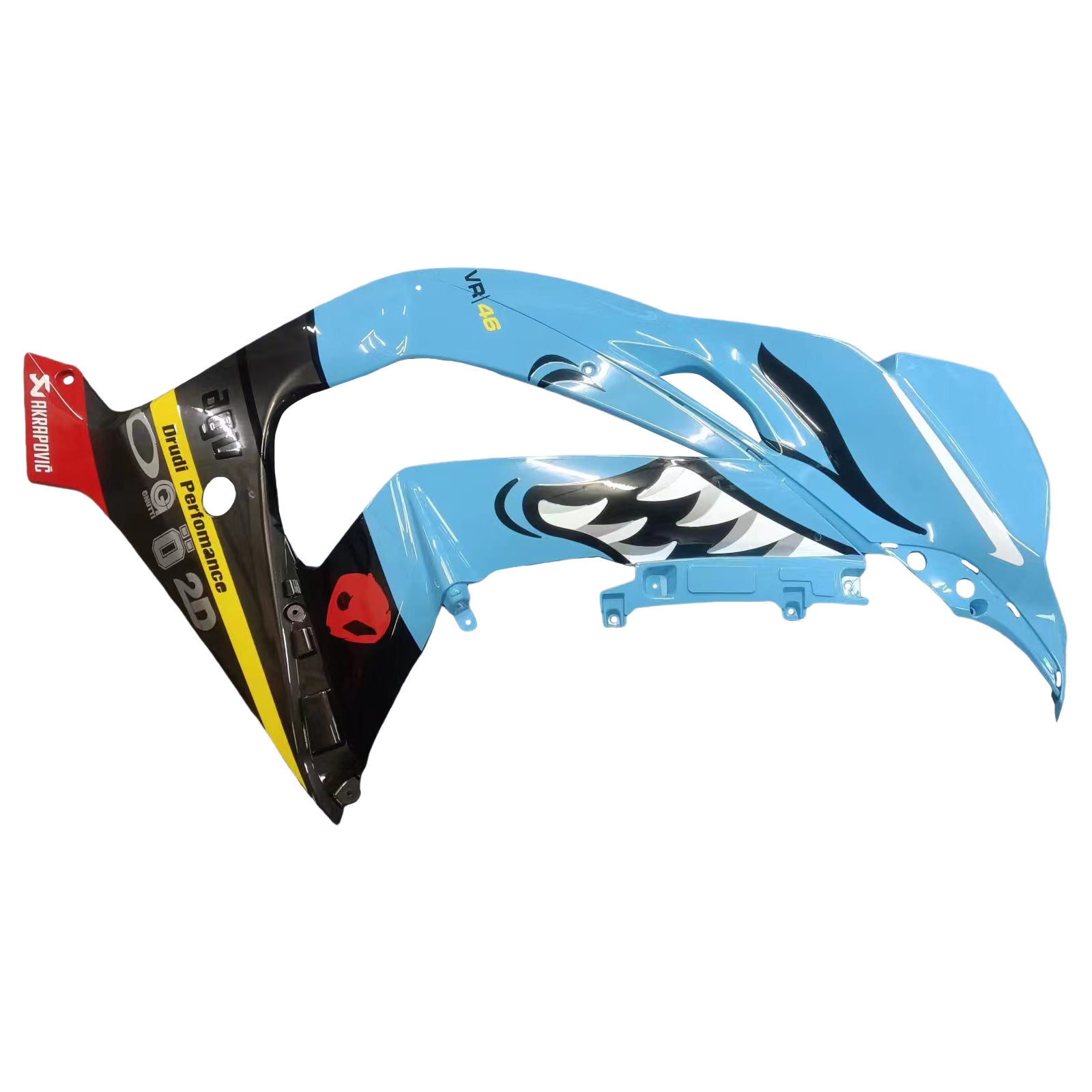 Amotopart 2016-2020 ZX10R Kawasaki Blue Shark Teeth Fairing Kit
