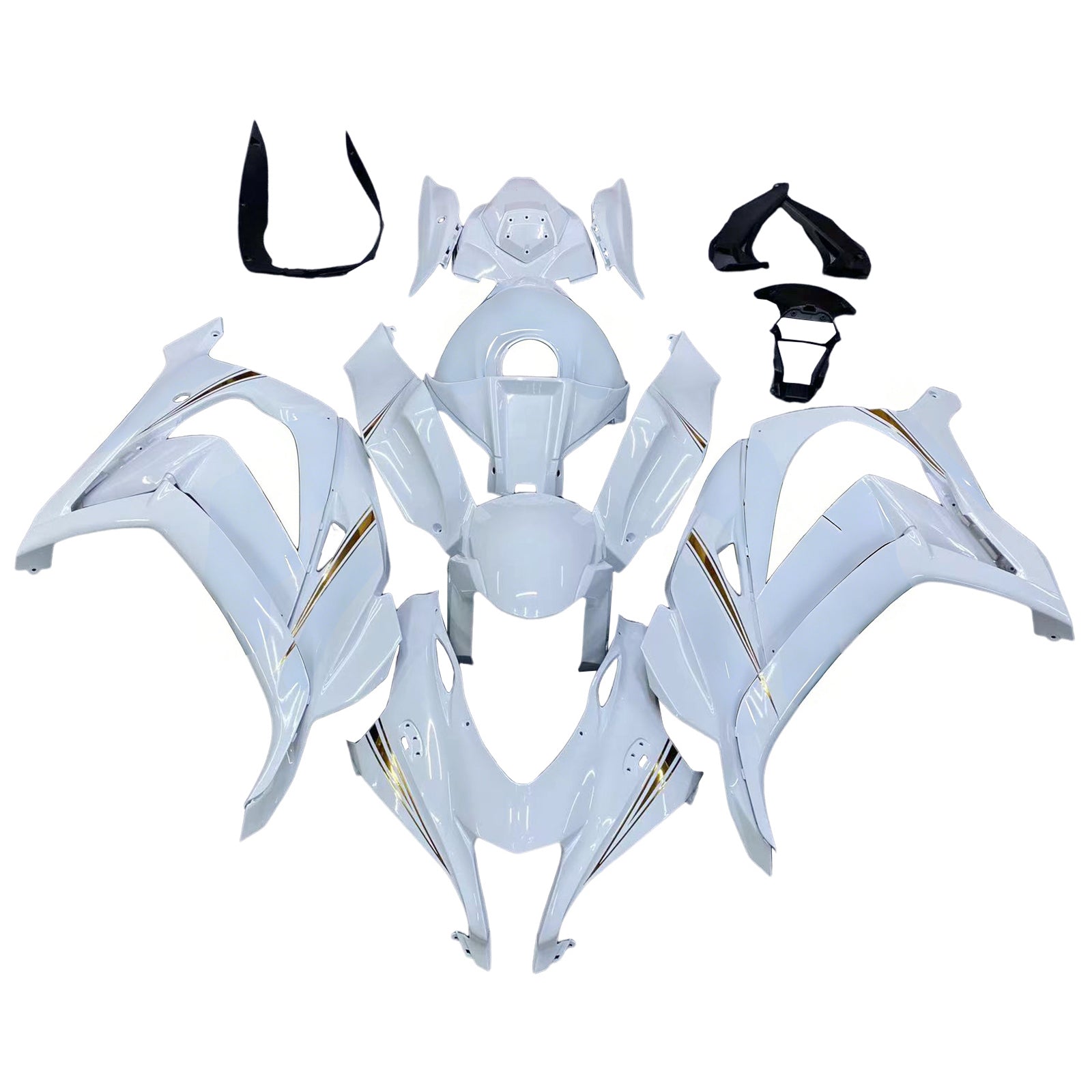 Amotopart 2016-2020 ZX10R Kawasaki White Fairing Kit