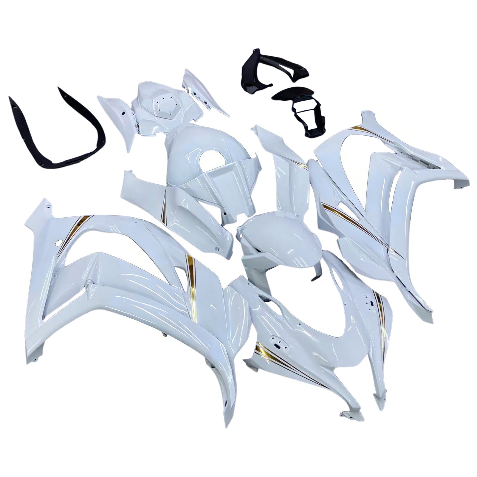 Amotopart 2016-2020 ZX10R Kawasaki White Fairing Kit