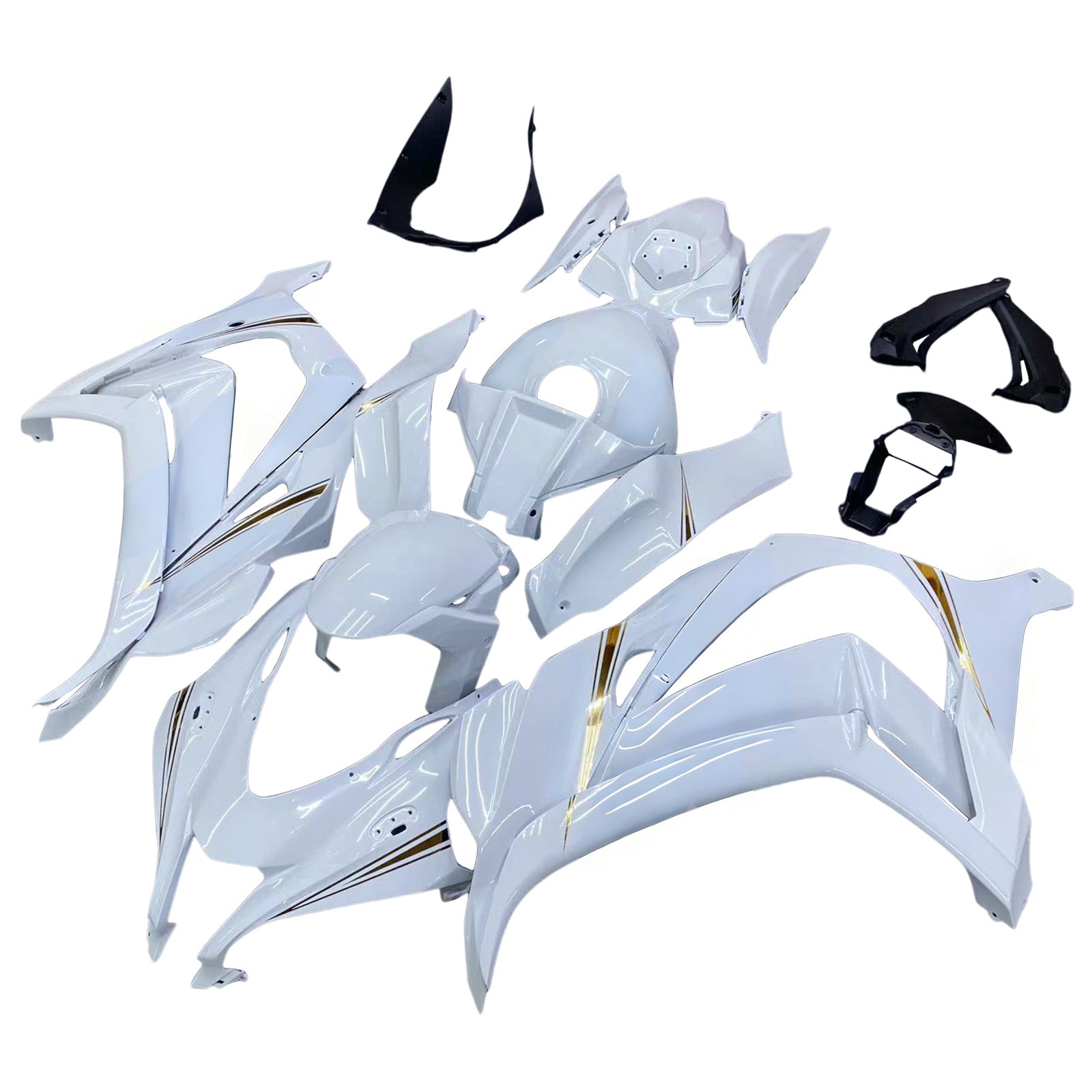 Amotopart 2016-2020 ZX10R Kawasaki White Fairing Kit