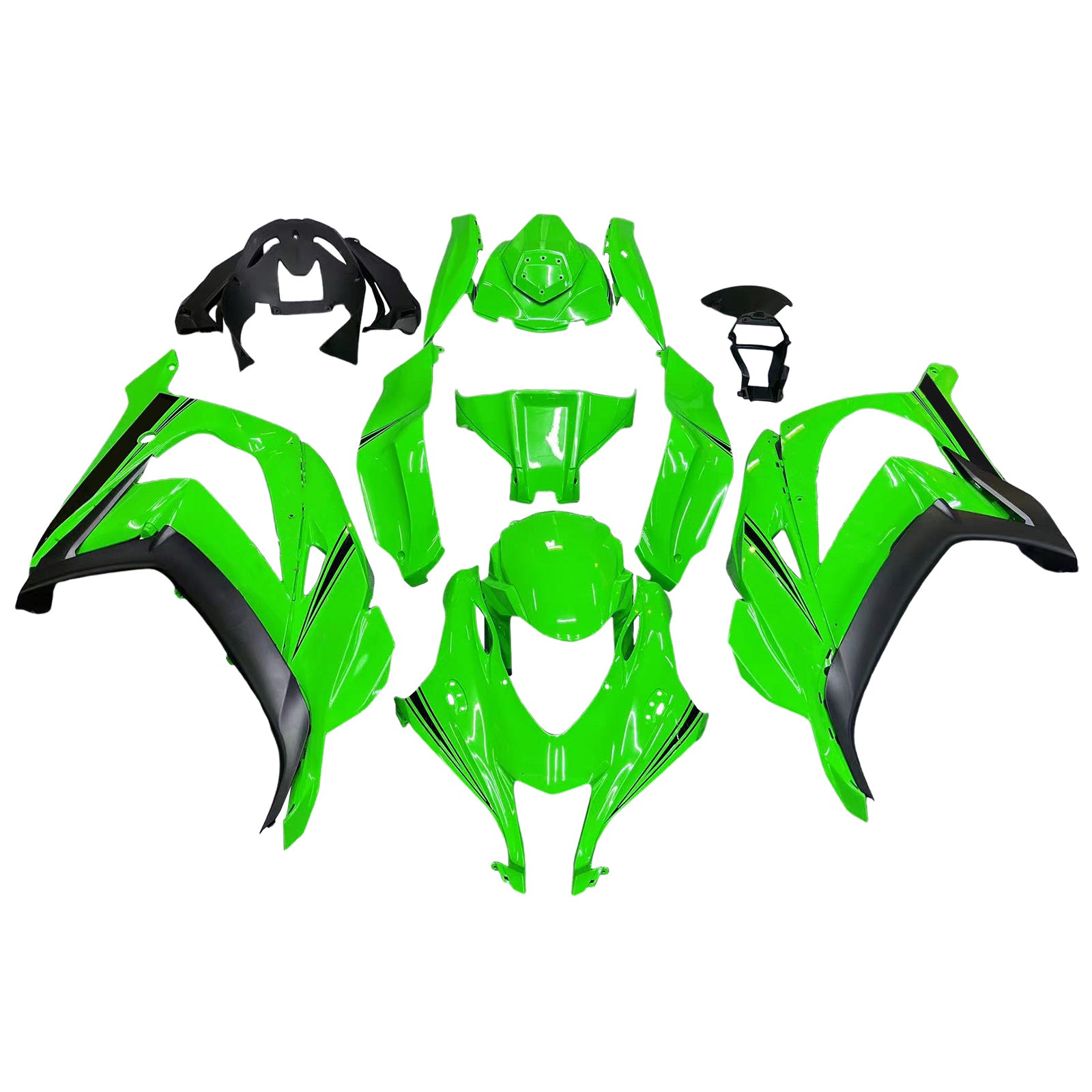 Amotopart 2016-2020 ZX10R Kawasaki Green&Black Style3 Fairing Kit