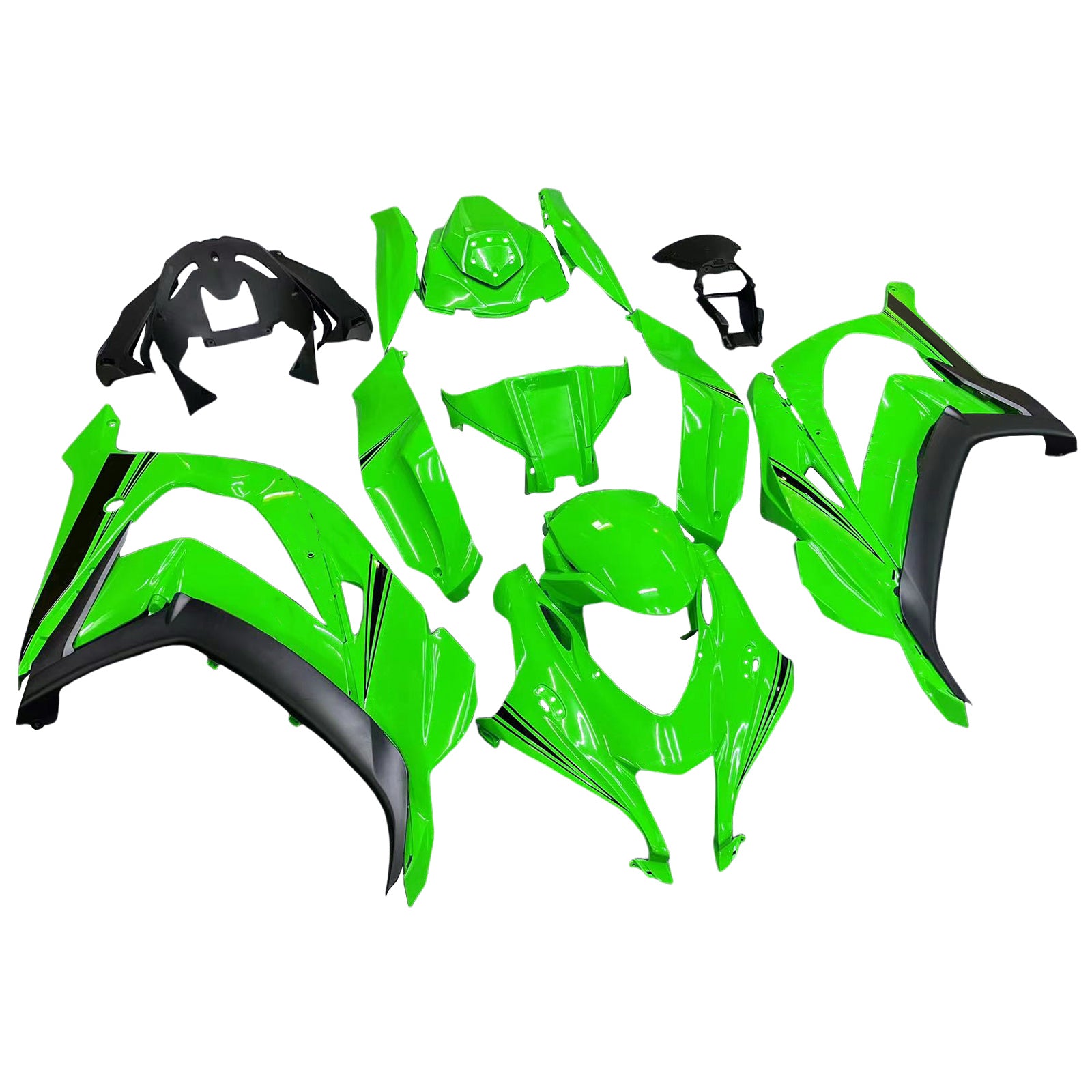 Amotopart 2016-2020 ZX10R Kawasaki Green&Black Style3 Fairing Kit