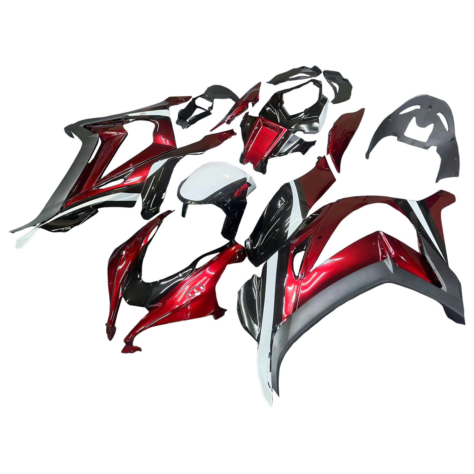 Amotopart 2016-2020 ZX10R Kawasaki レッド&ブラック スタイル 7 フェアリングキット