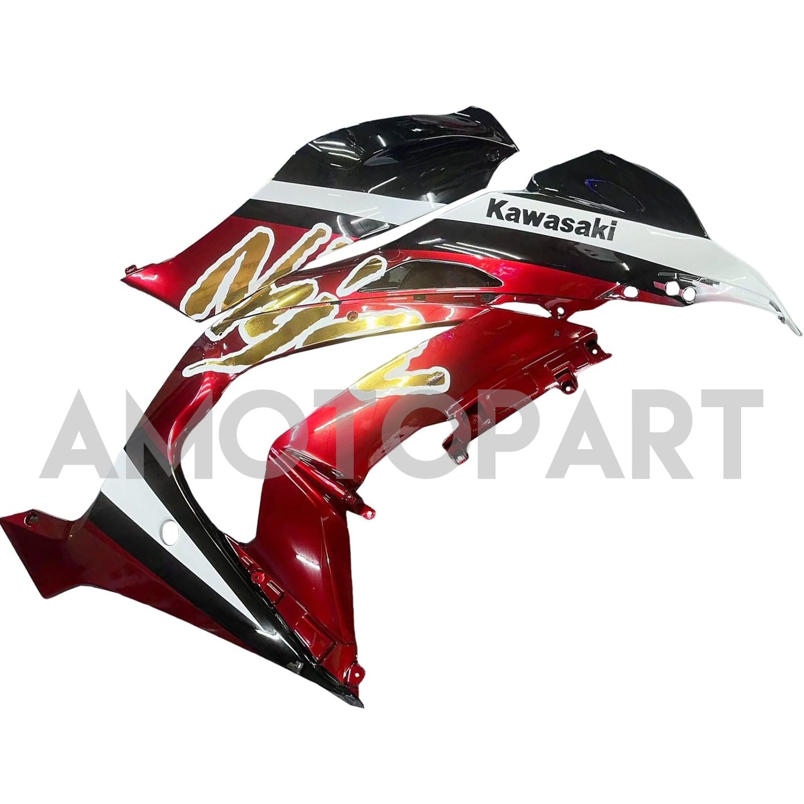 Amotopart 2016-2020 ZX10R Kawasaki Red&Black Style7 Fairing Kit