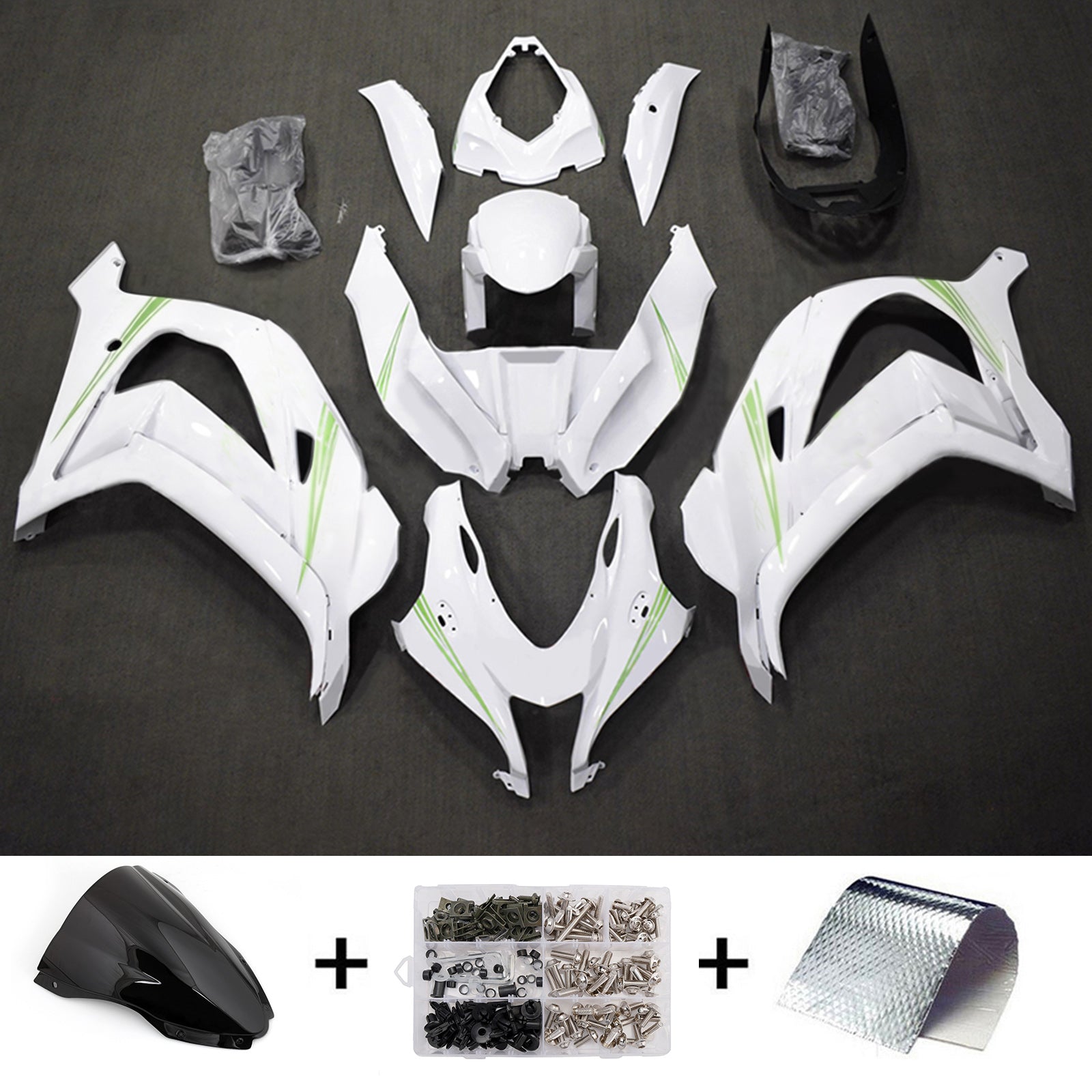 Amotopart 2016-2020 Kawasaki ZX10R witte kuipset