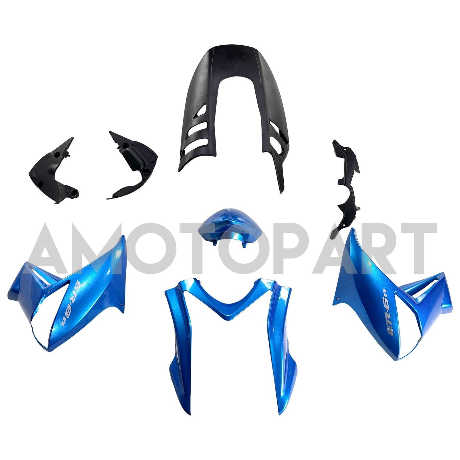Amotopart Kawasaki 2009-2011 ER6N Blue Fairing Kit