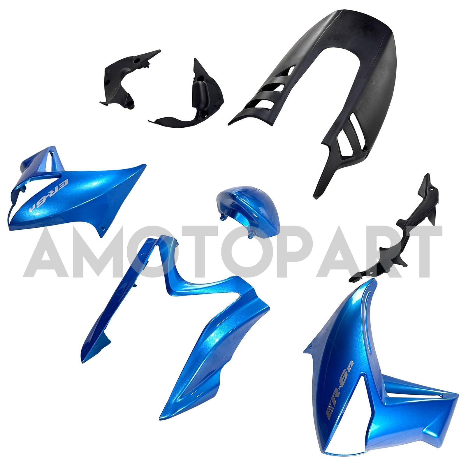 Amotopart Kawasaki 2009–2011 ER6N Blaues Verkleidungsset