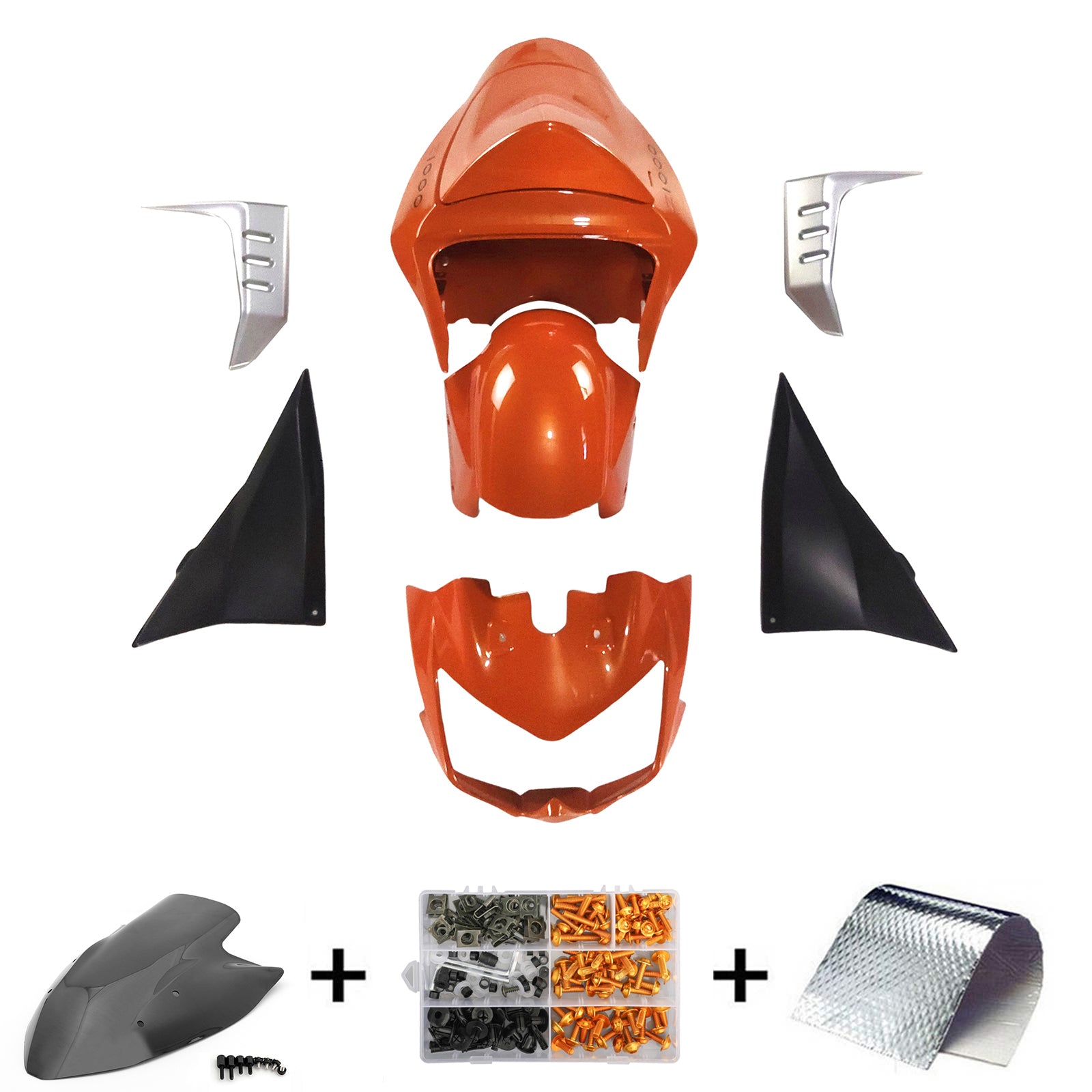 Amotopart 2003-2006 Kawasaki Z1000 Orange Fairing Kit