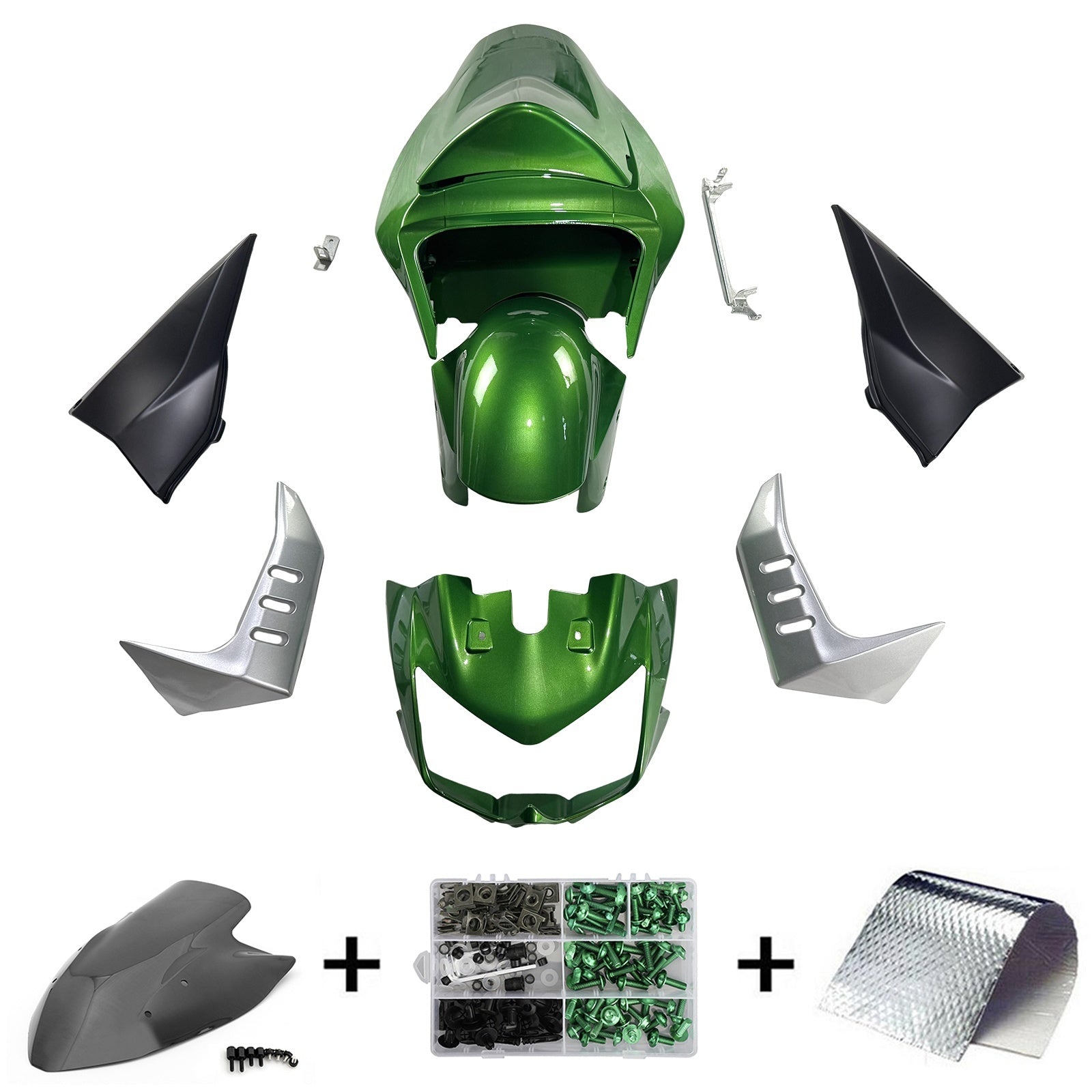 Amotopart 2003-2006 Kawasaki Z1000 Green Fairing Kit