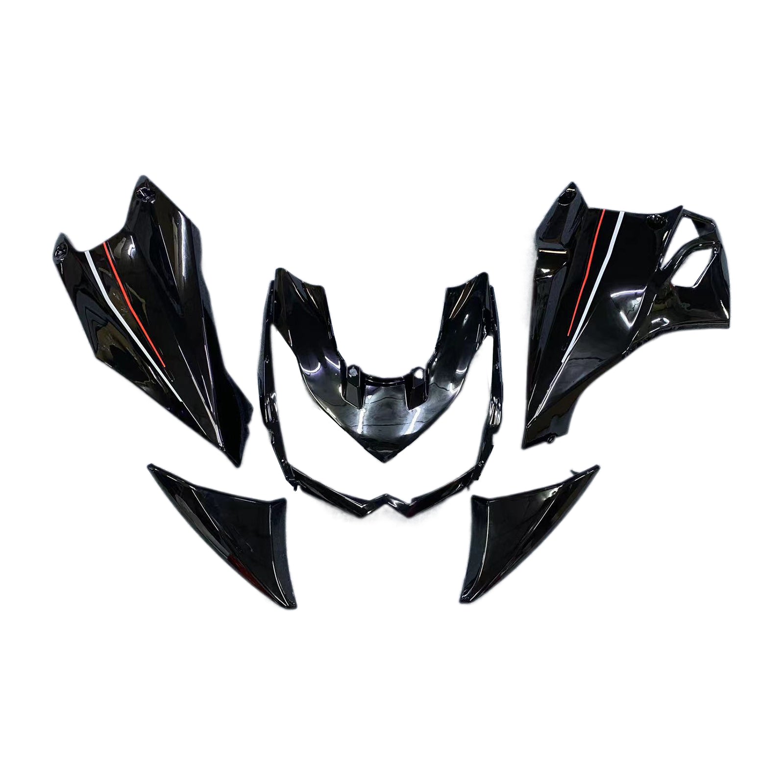 Amotopart 2010-2013 Z1000 Kawasaki Black with Red Line Fairing Kit