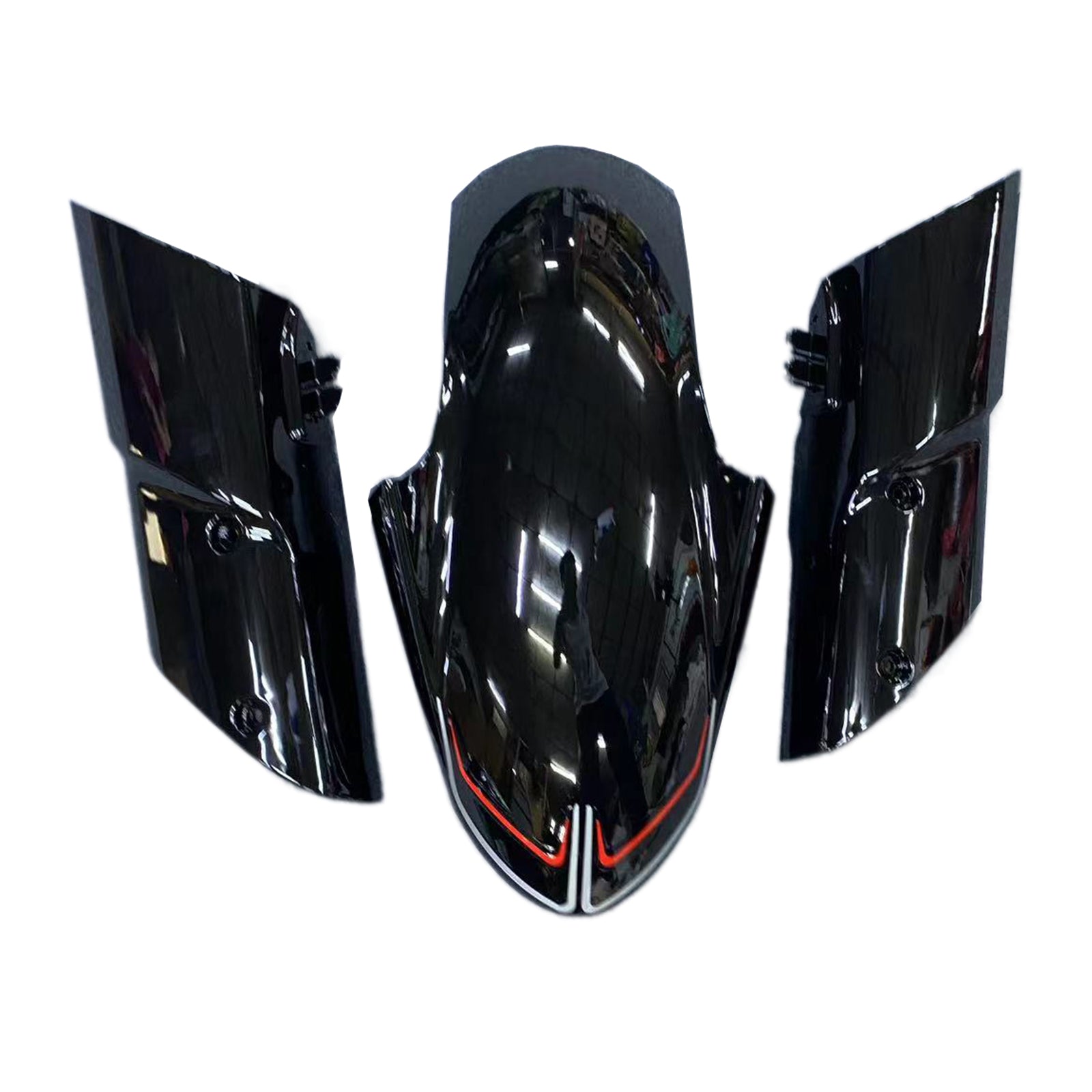 Amotopart 2010-2013 Z1000 Kawasaki Black with Red Line Fairing Kit