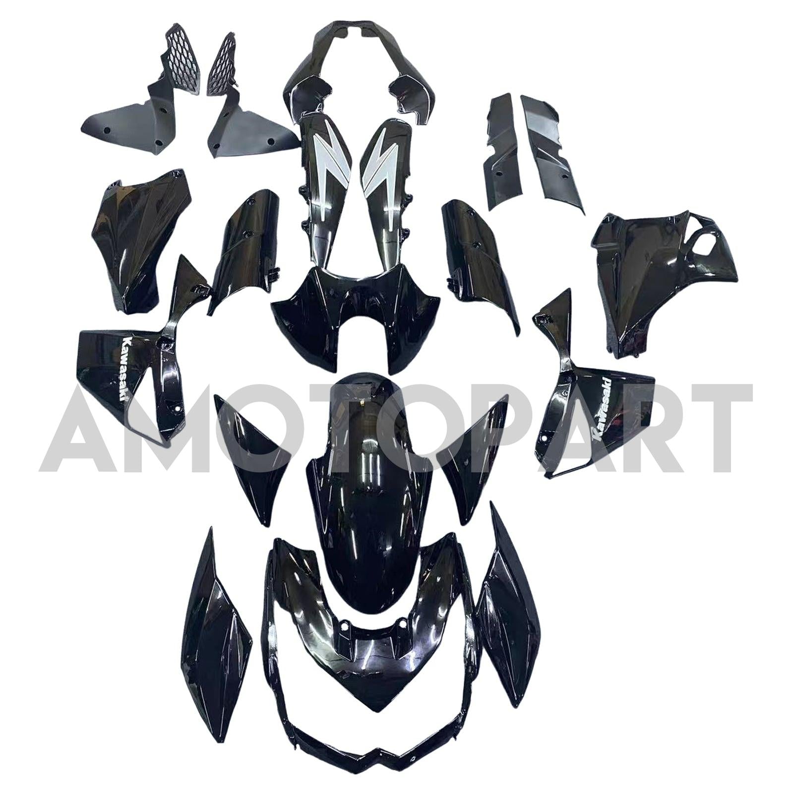 Amotopart 2010-2013 Z1000 Kawasaki Gloss Black Fairing Kit
