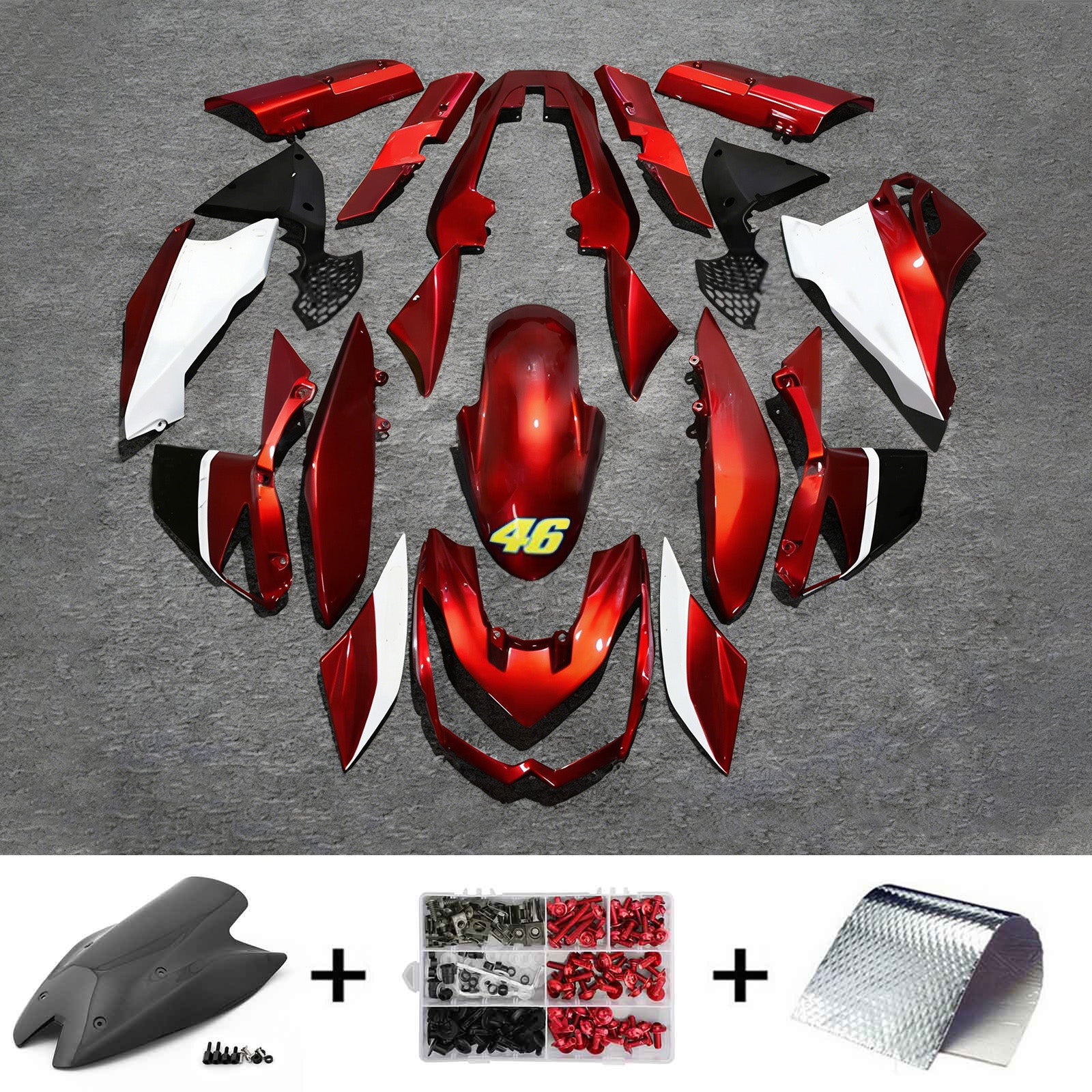 Amotopart 2010-2013 Z1000 Kawasaki Red&Green Fairing Kit