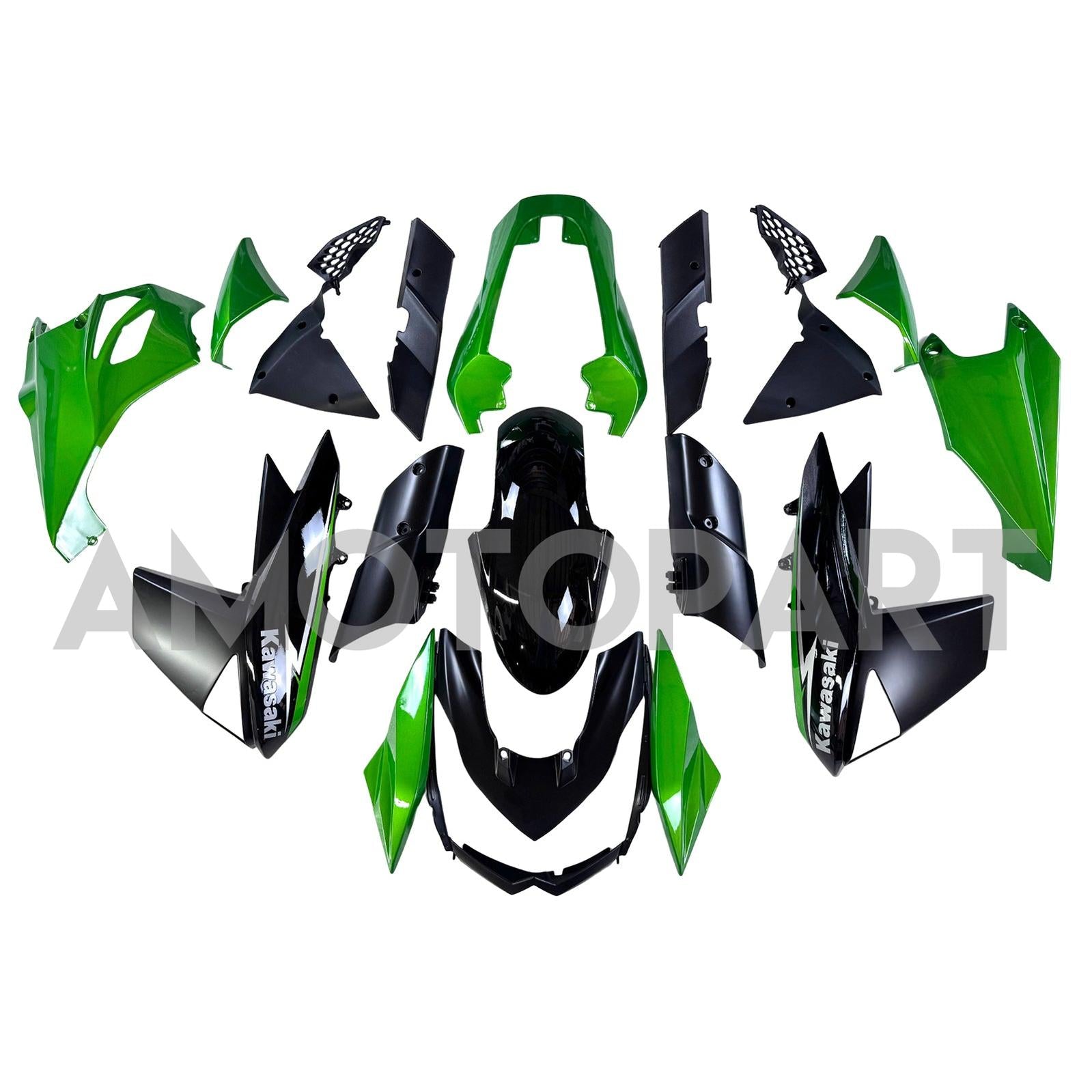 Amotopart 2010-2013 Z1000 Kawasaki Green&Black Style1 Fairing Kit