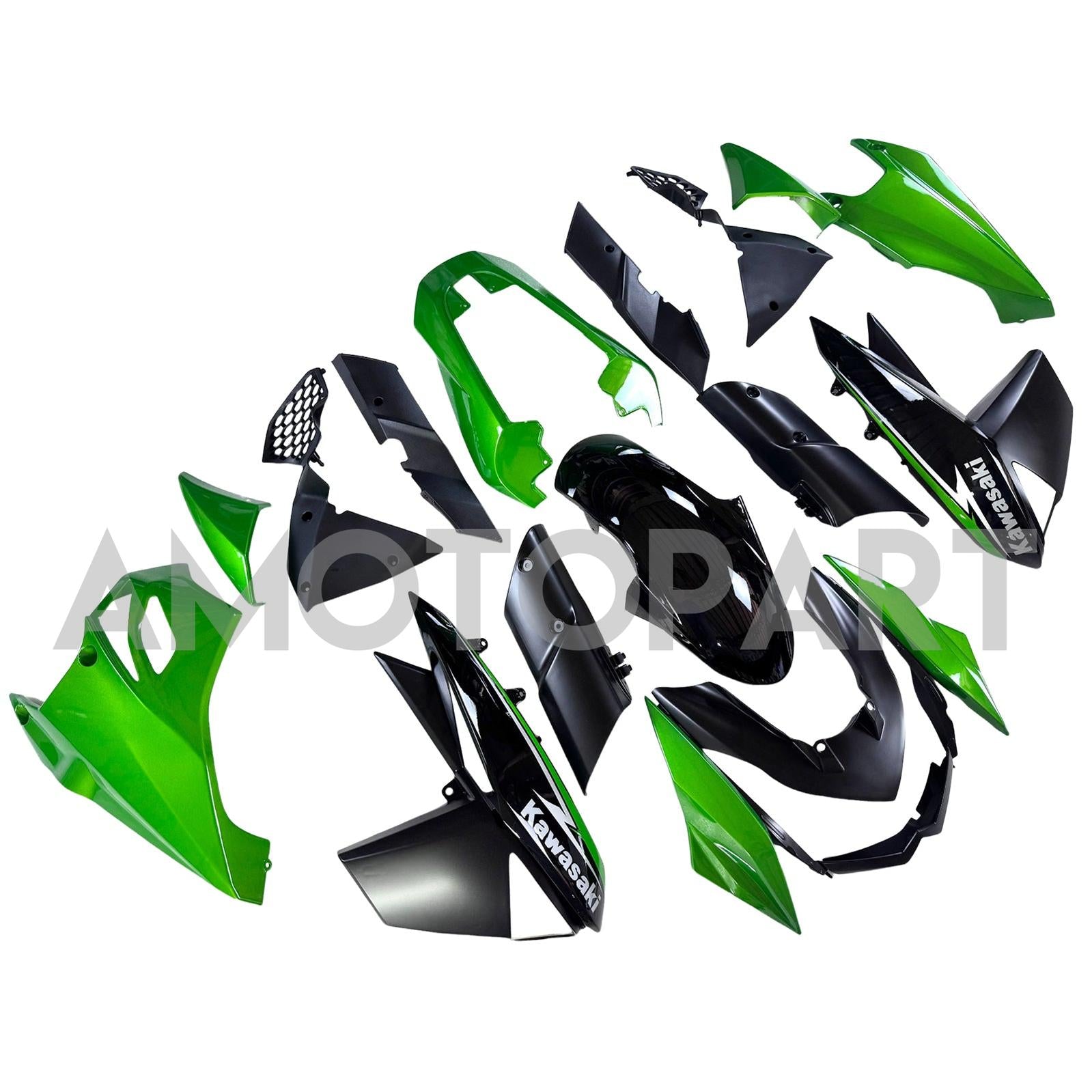 Amotopart 2010-2013 Z1000 Kawasaki Green&Black Style1 Fairing Kit