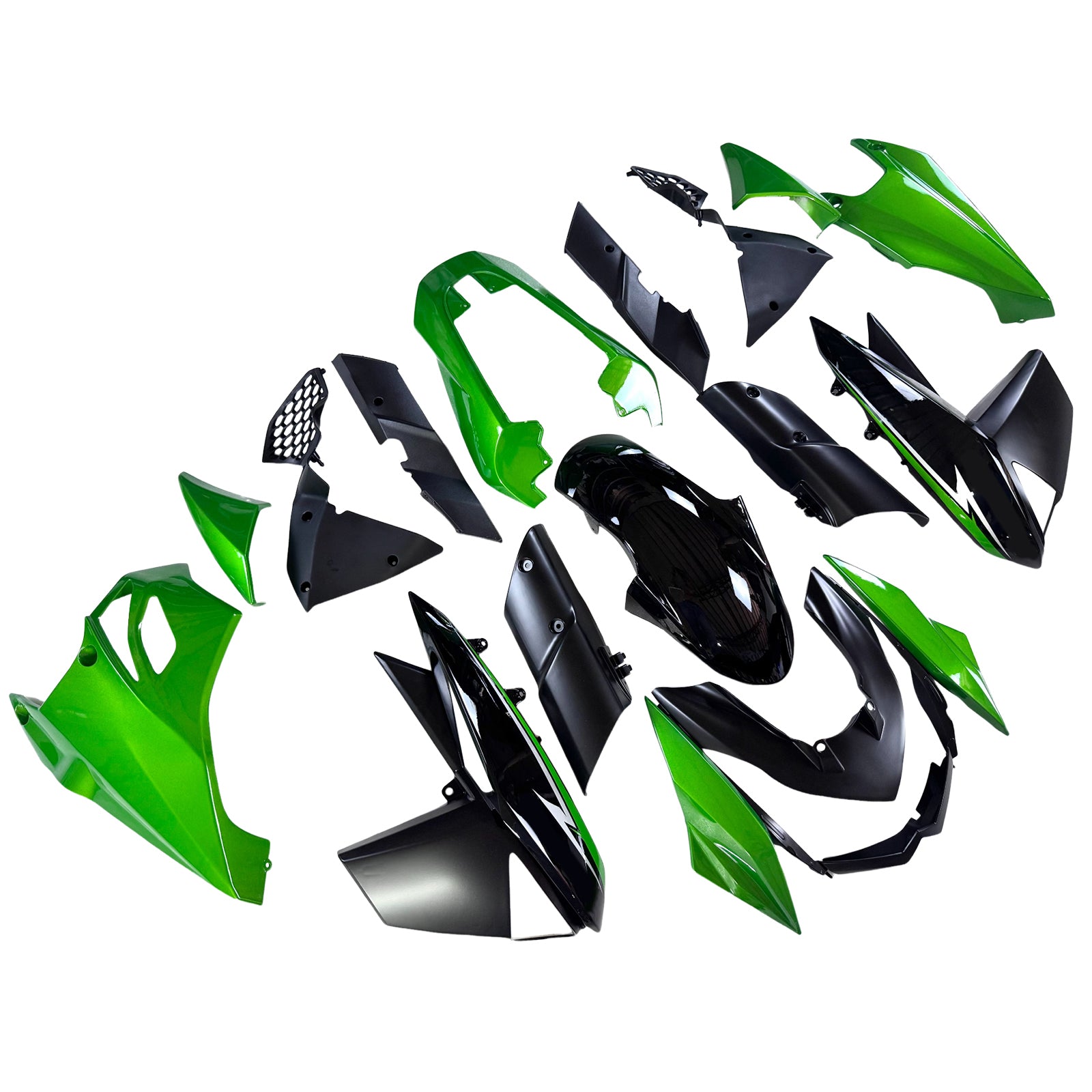 Amotopart 2010-2013 Z1000 Kawasaki Green&Black Style1 Fairing Kit