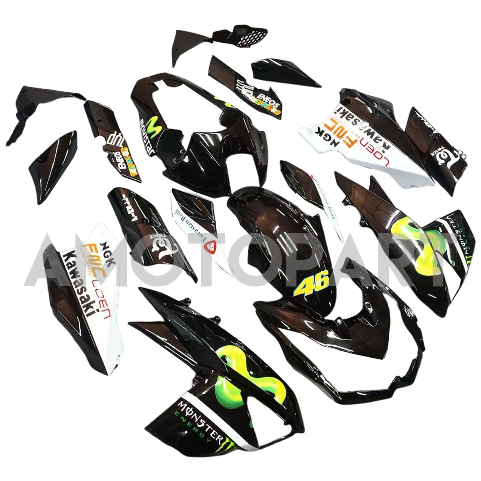 Amotopart 2010-2013 Z1000 Kawasaki Green&Black Style3 Fairing Kit