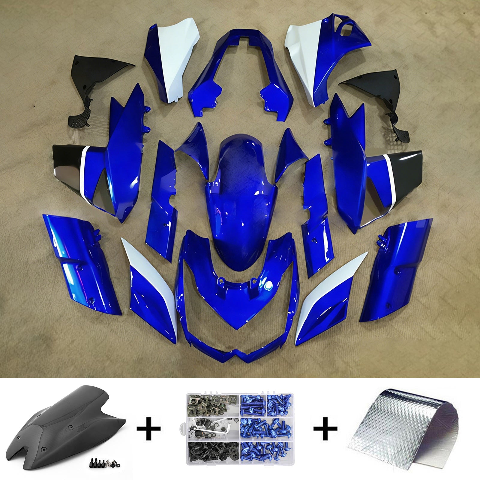 Amotopart 2010-2013 Z1000 Kawasaki Blue&Green Fairing Kit