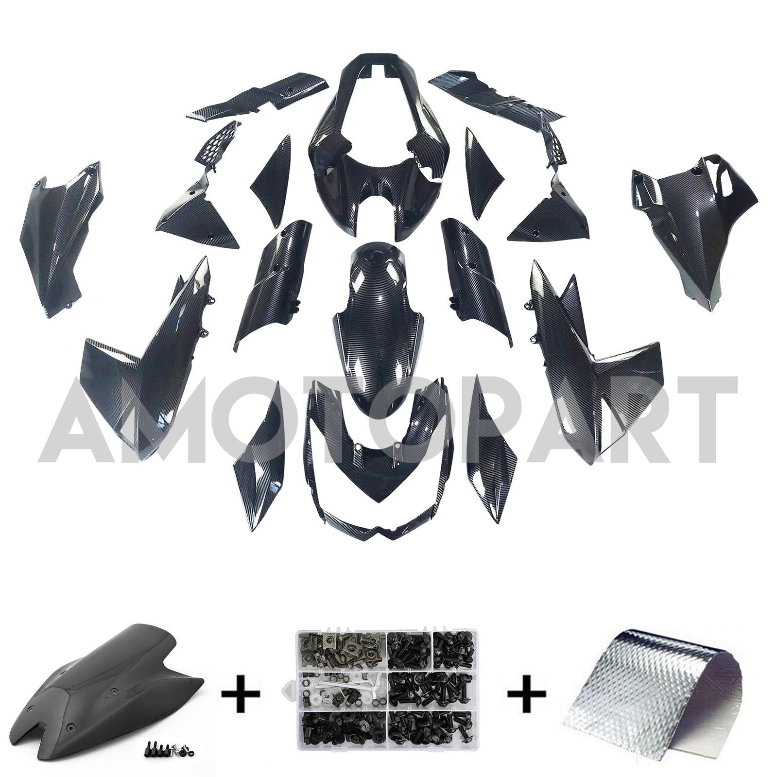 Amotopart 2010-2013 Z1000 Kawasaki Carbon Fiber Black Fairing Kit