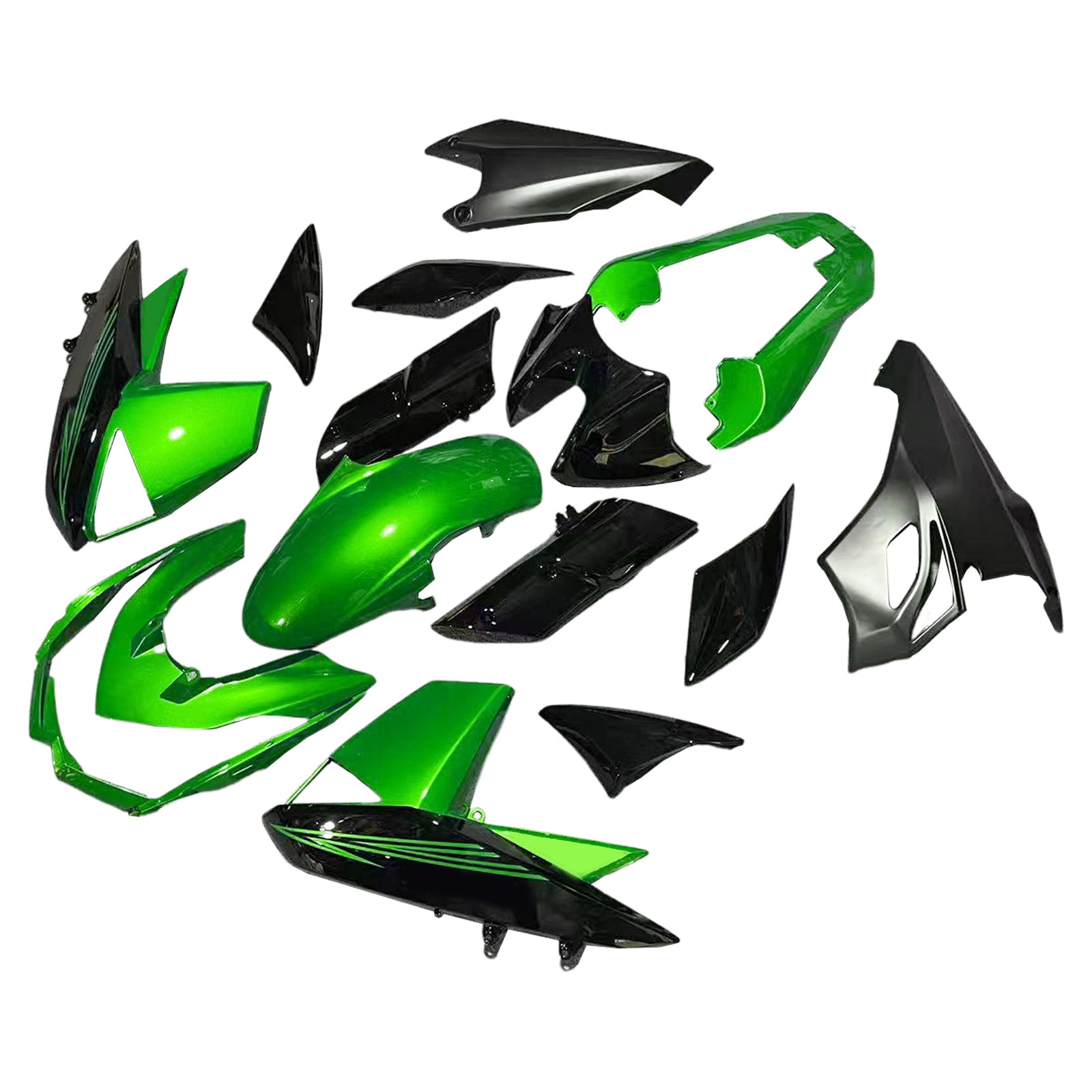 Amotopart 2010-2013 Z1000 Kawasaki Green&Black Style2 Fairing Kit