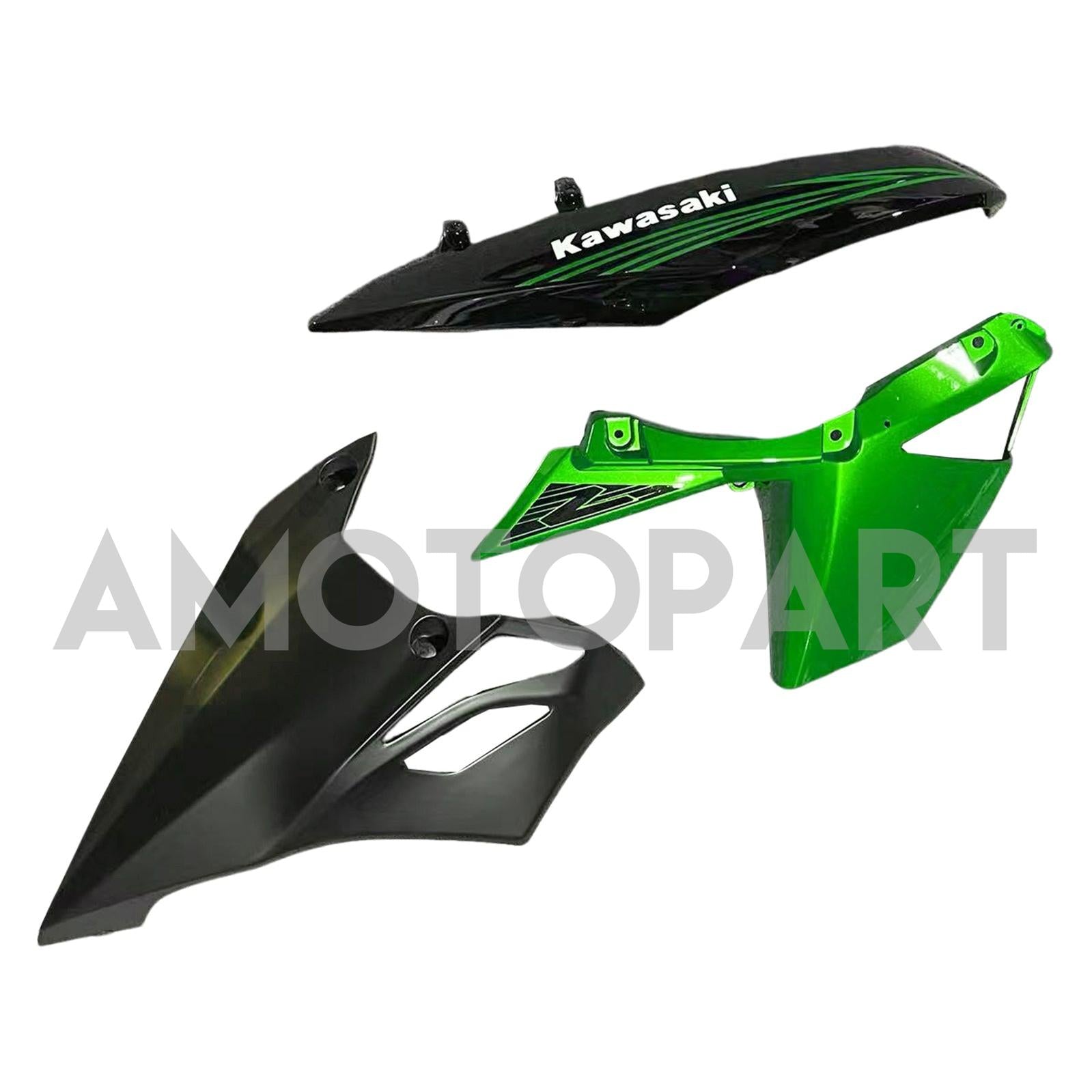 Amotopart 2010-2013 Z1000 Kawasaki Green & Black Style2 Zestaw owiewki