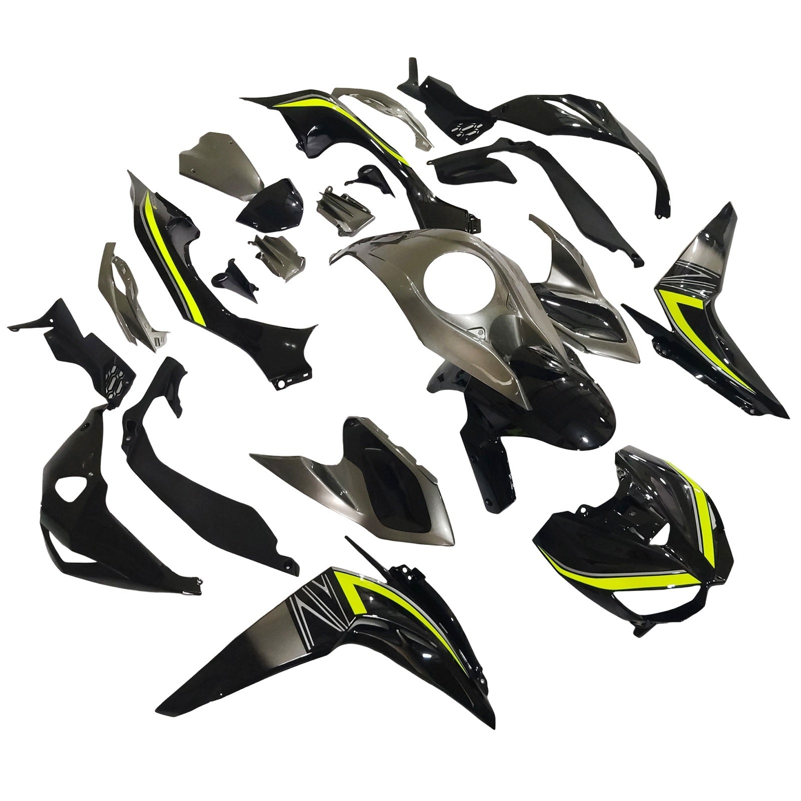 Amotopart 2014-2017 Z1000 Kawasaki Grey&Black Fairing Kit