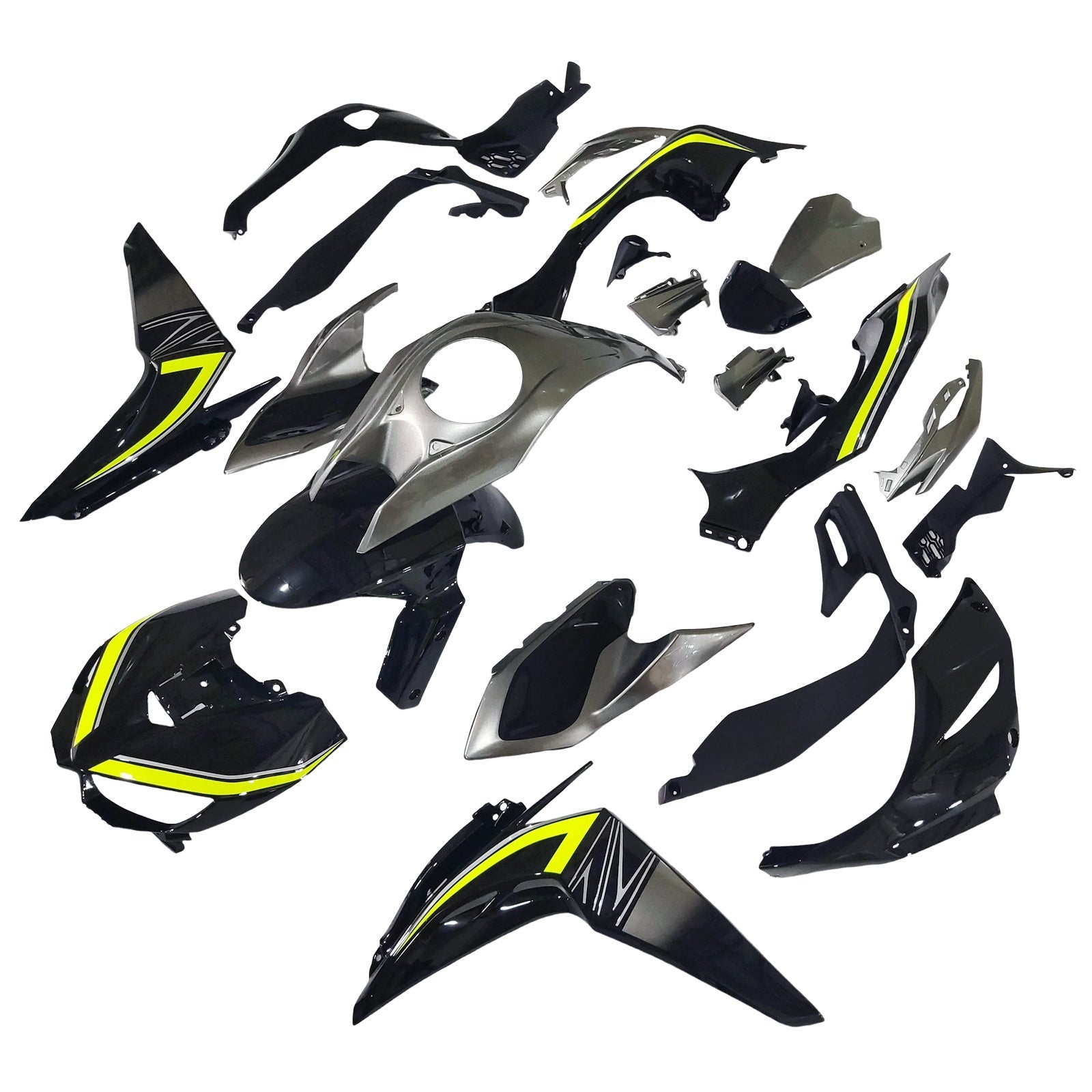 Amotopart 2014-2017 Z1000 Kawasaki Grey&Black Fairing Kit