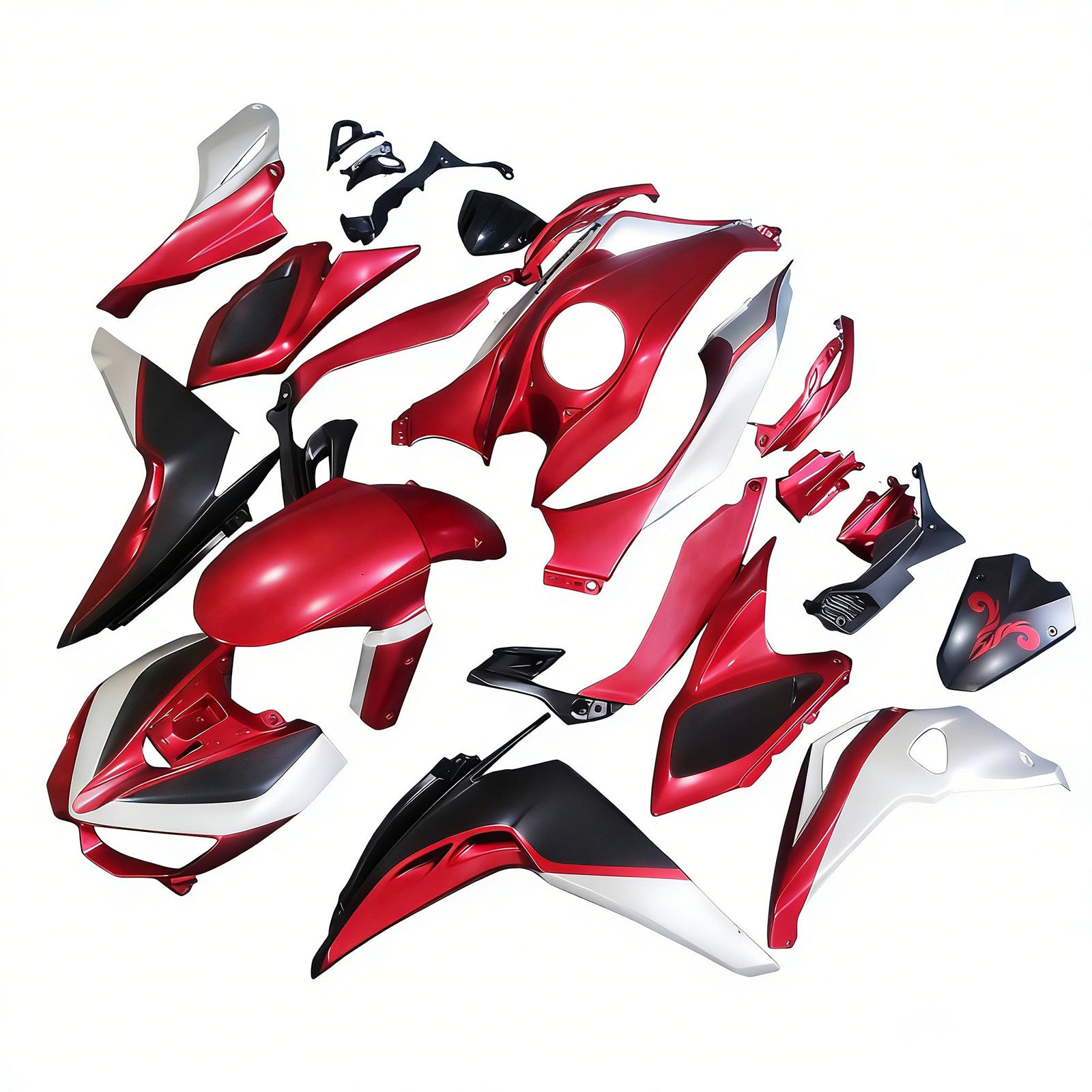 Amotopart 2014-2017 Z1000 Kawasaki Red & Black Style2 Fairing Kit