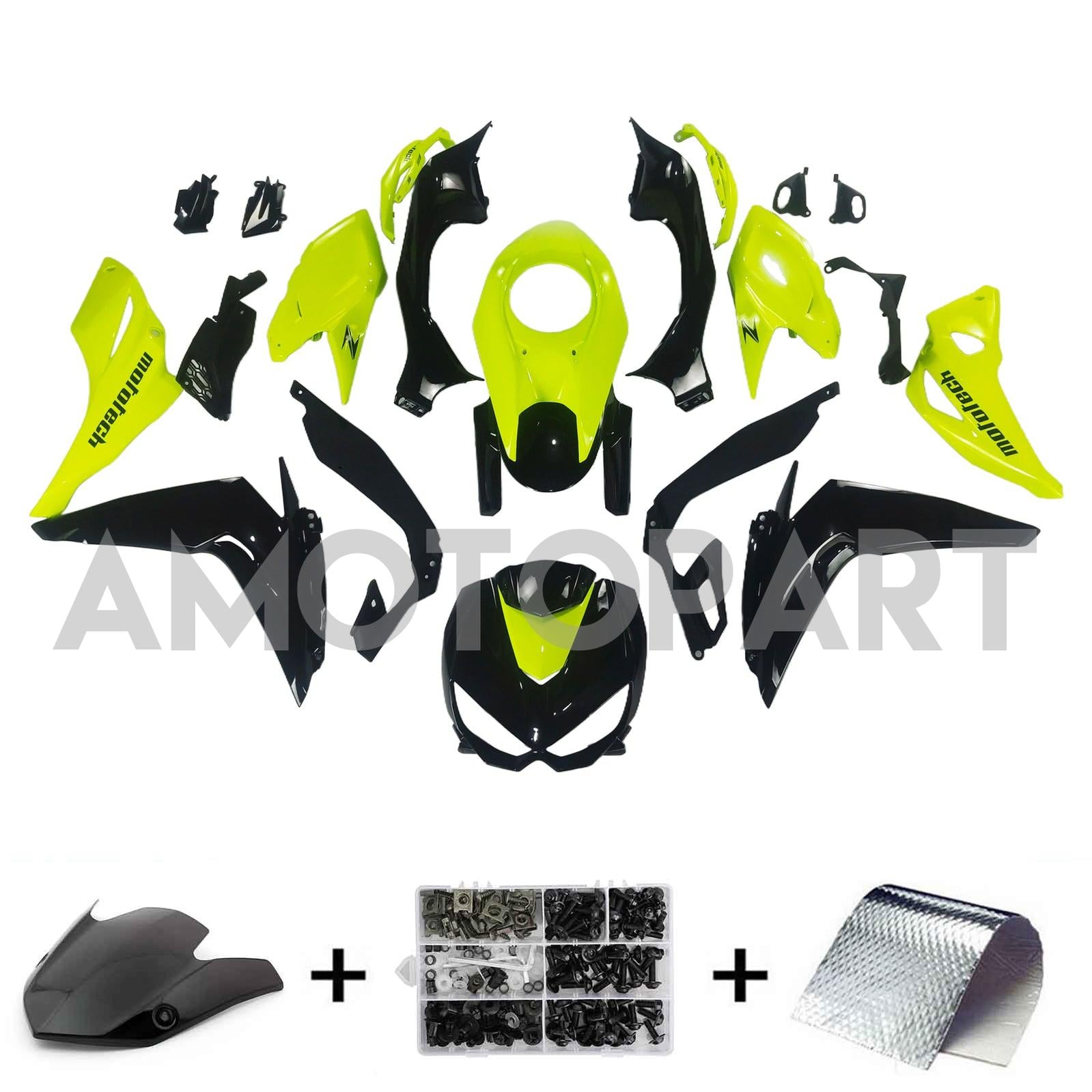 Amotopart 2014-2017 Z1000 Kawasaki Yellow&Black Style1 Fairing Kit