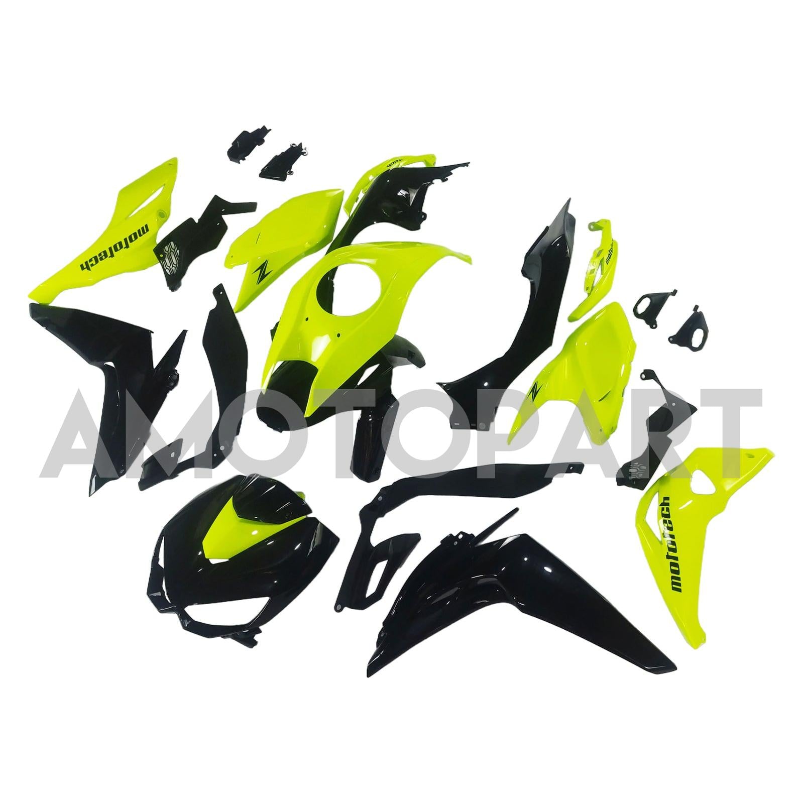 Amotopart 2014-2017 Z1000 Kawasaki Yellow&Black Style1 Fairing Kit