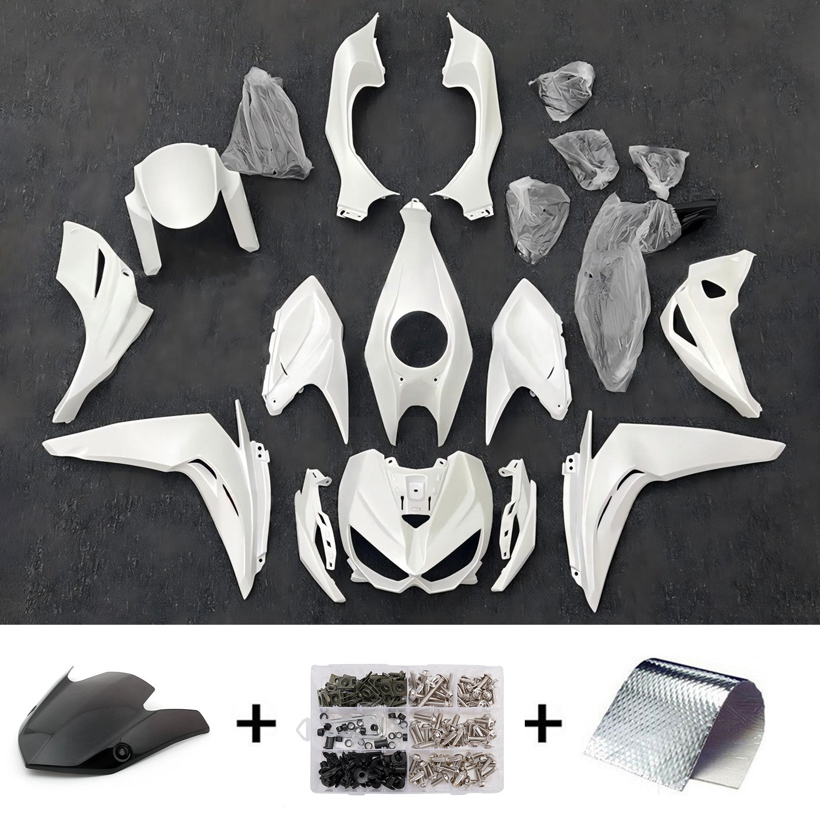 Amotopart 2014-2017 Kawasaki Z1000 White Fairing Kit