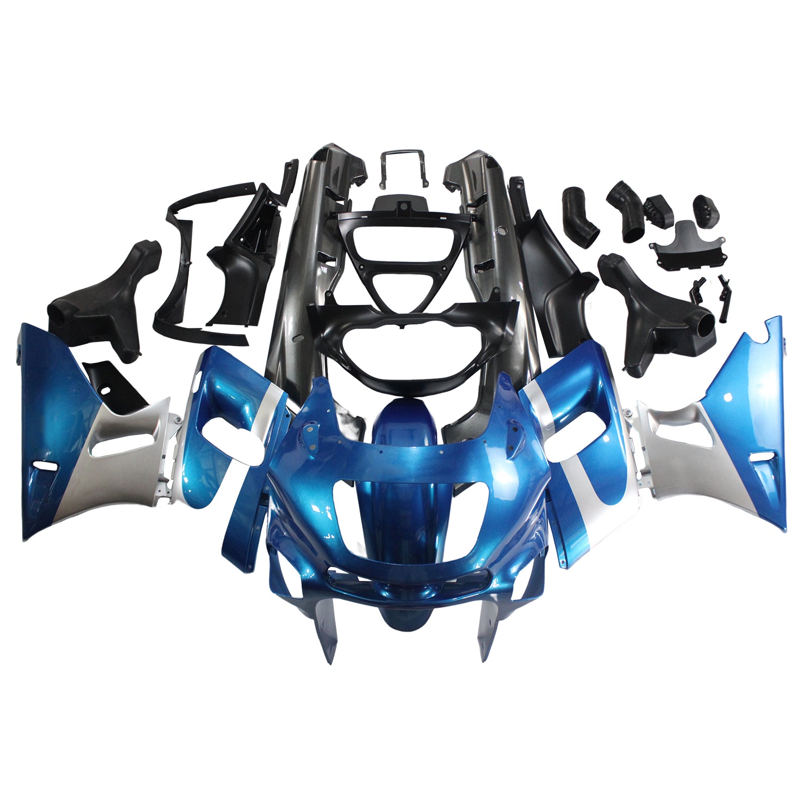 AMOTOPART KAWASAKI ZZR400 1993-2007/ZZR600 1993-2003 Blue Sliver Fairring Kit