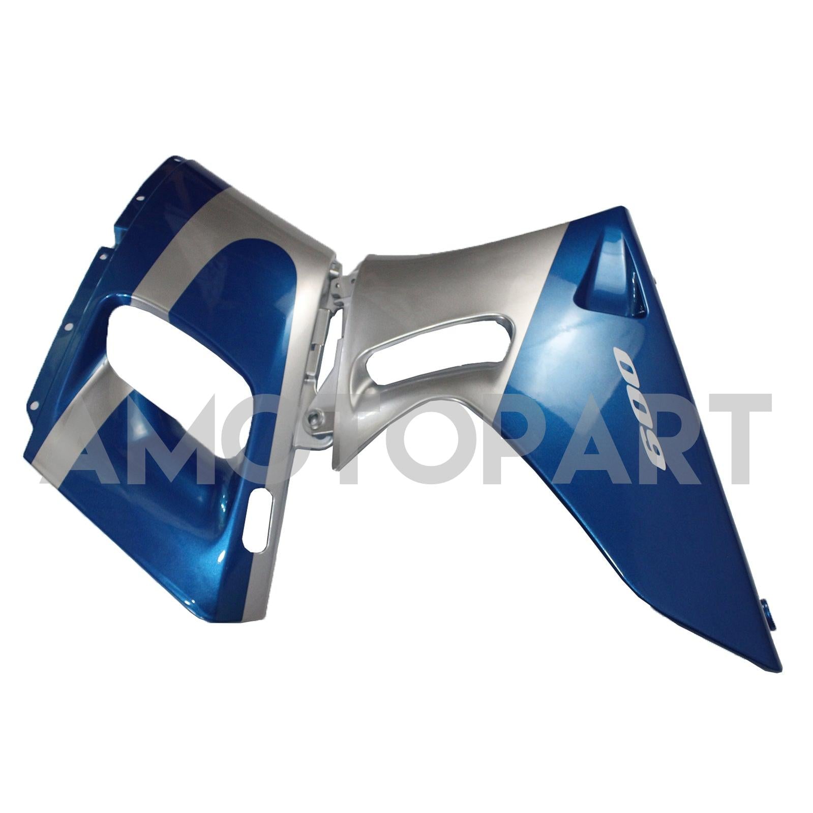 Amotopart Kawasaki ZZR400 1993-2007/ZZR600 1993-2003 Kit de carenado azul plateado